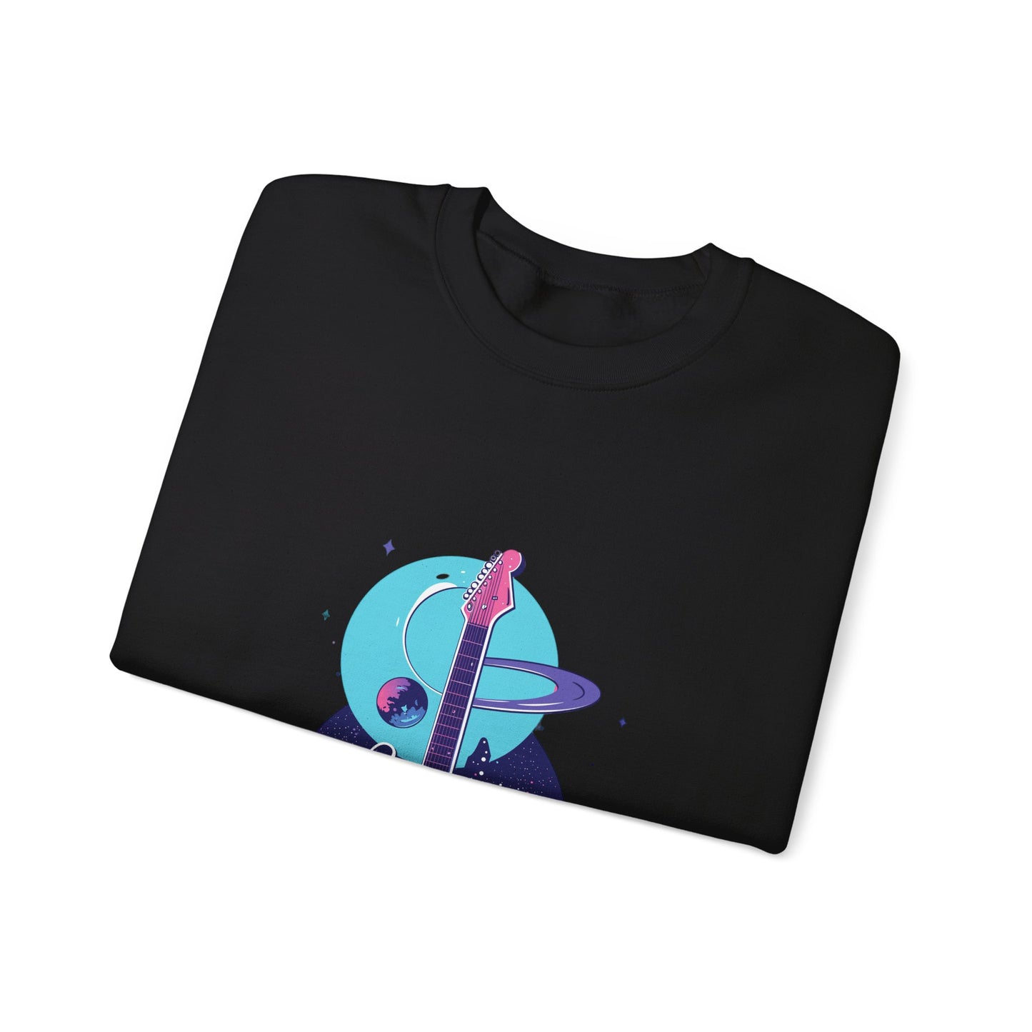 Galactic Guitarist Astronaut Crewneck Sweatshirt | Unisex Heavy Blend™ Crewneck Sweatshirt