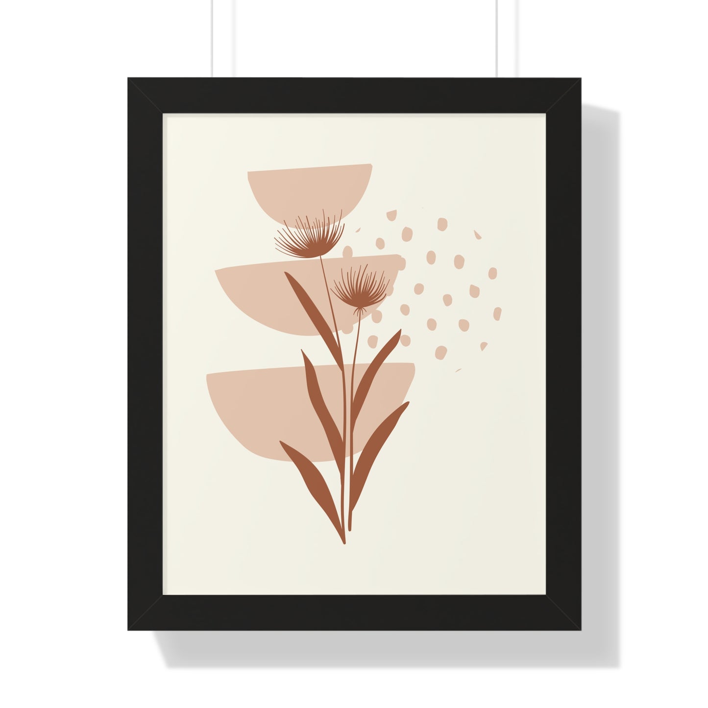 Pink Blossom Botanical Art Print | Modern Floral Wall Art | XCalibre Designs | Framed Vertical Poster