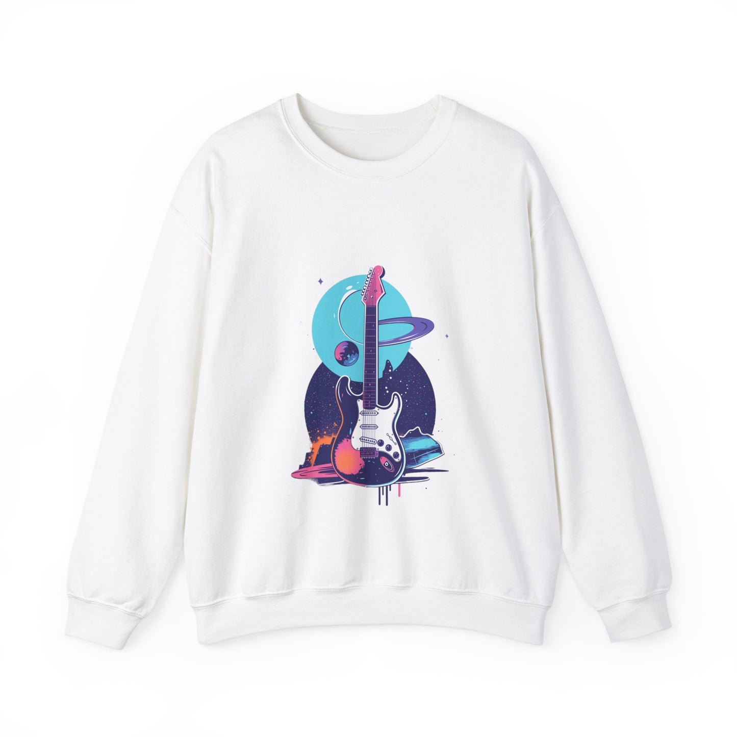 Galactic Guitarist Astronaut Crewneck Sweatshirt | Unisex Heavy Blend™ Crewneck Sweatshirt