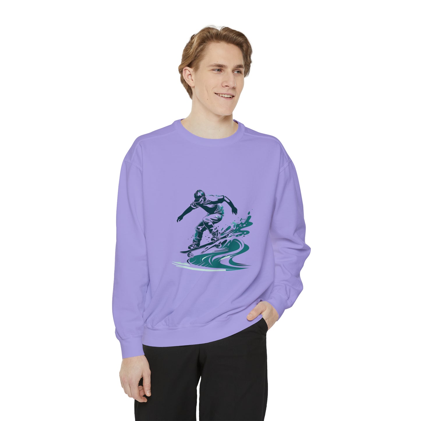 Oceanic Surfer Wave Crewneck Sweatshirt | Unisex Garment-Dyed Sweatshirt