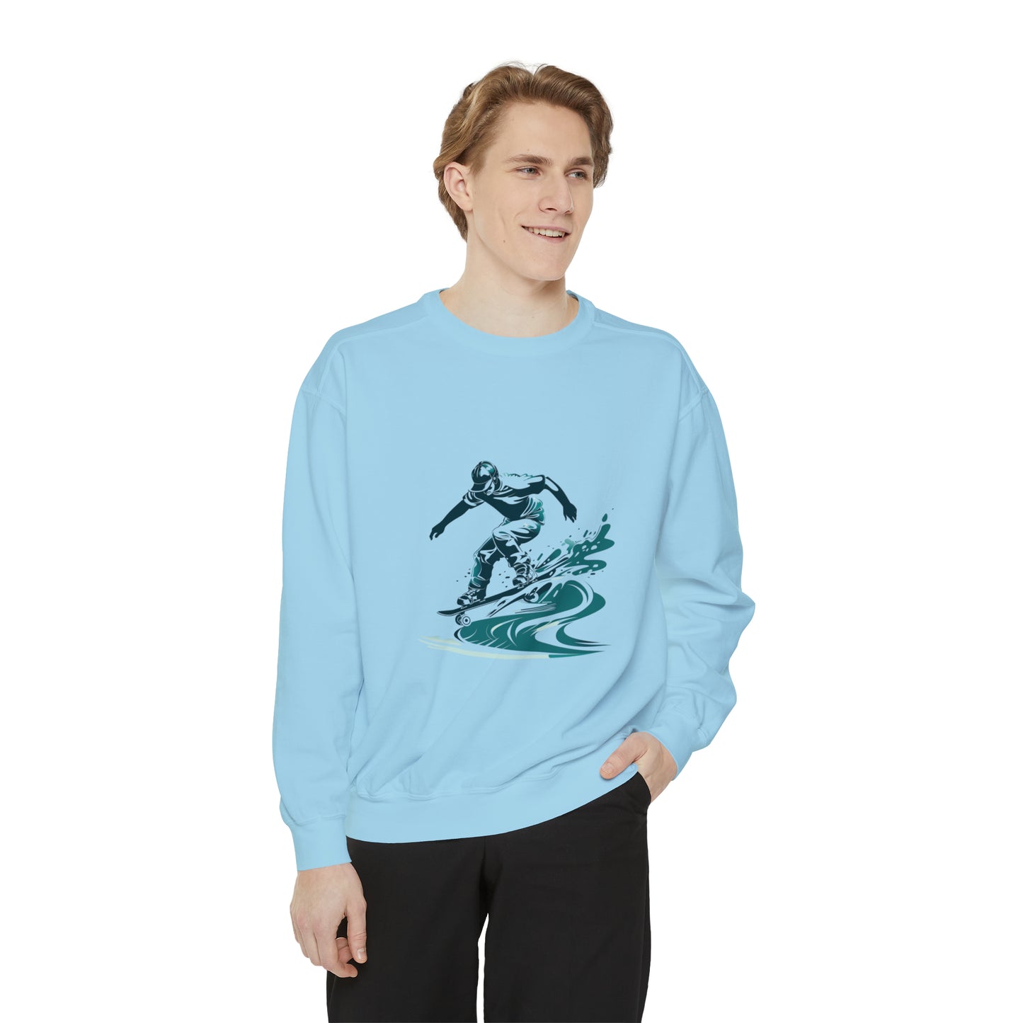 Oceanic Surfer Wave Crewneck Sweatshirt | Unisex Garment-Dyed Sweatshirt