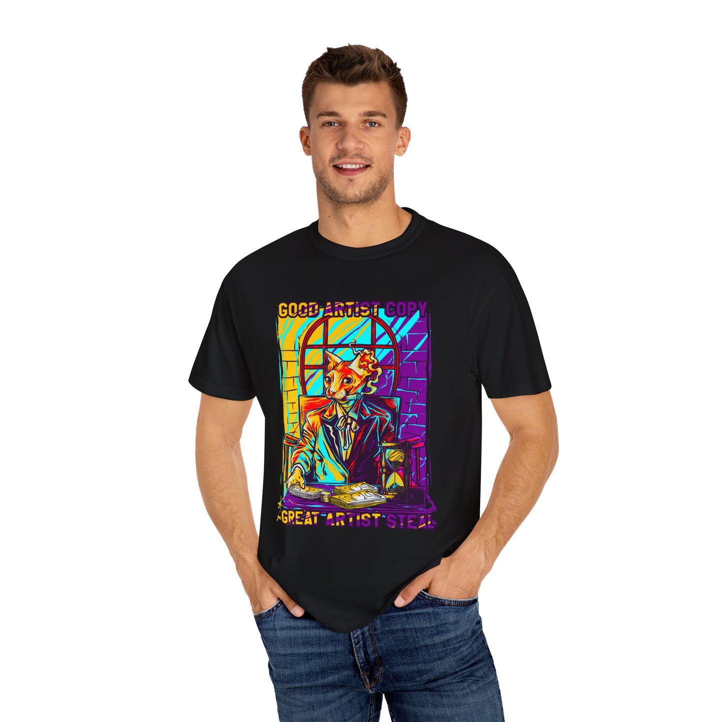 Artistic Quote Graphic Tee | 'Good Artists Copy, Great Artists Steal' T-Shirt | XCalibre Designs