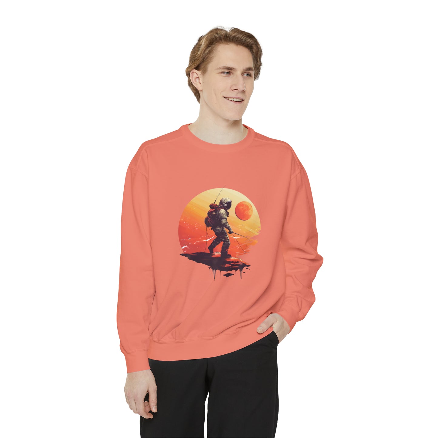 Cosmic Spaceman Crewneck Sweatshirt | Unisex Garment-Dyed Sweatshirt