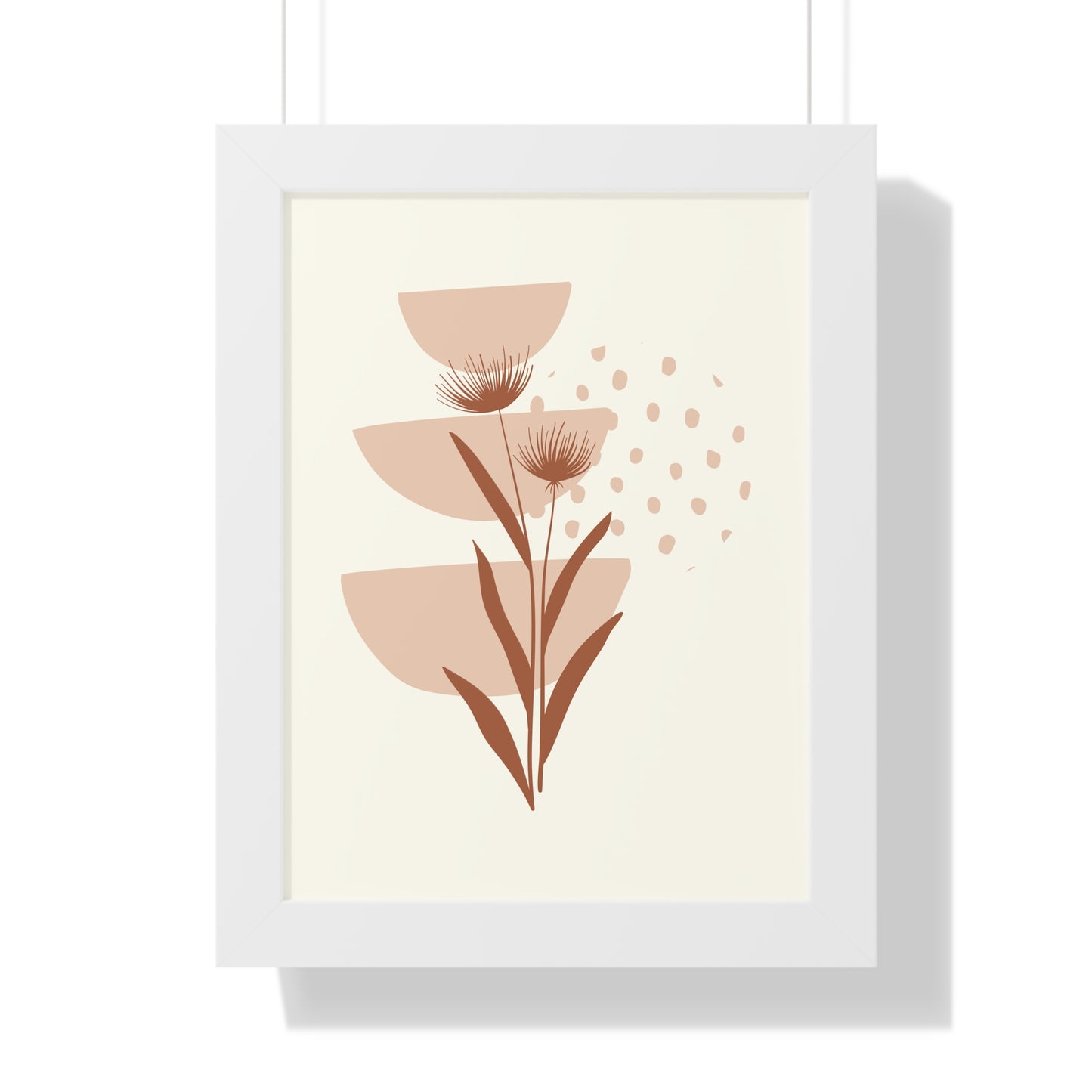 Pink Blossom Botanical Art Print | Modern Floral Wall Art | XCalibre Designs | Framed Vertical Poster
