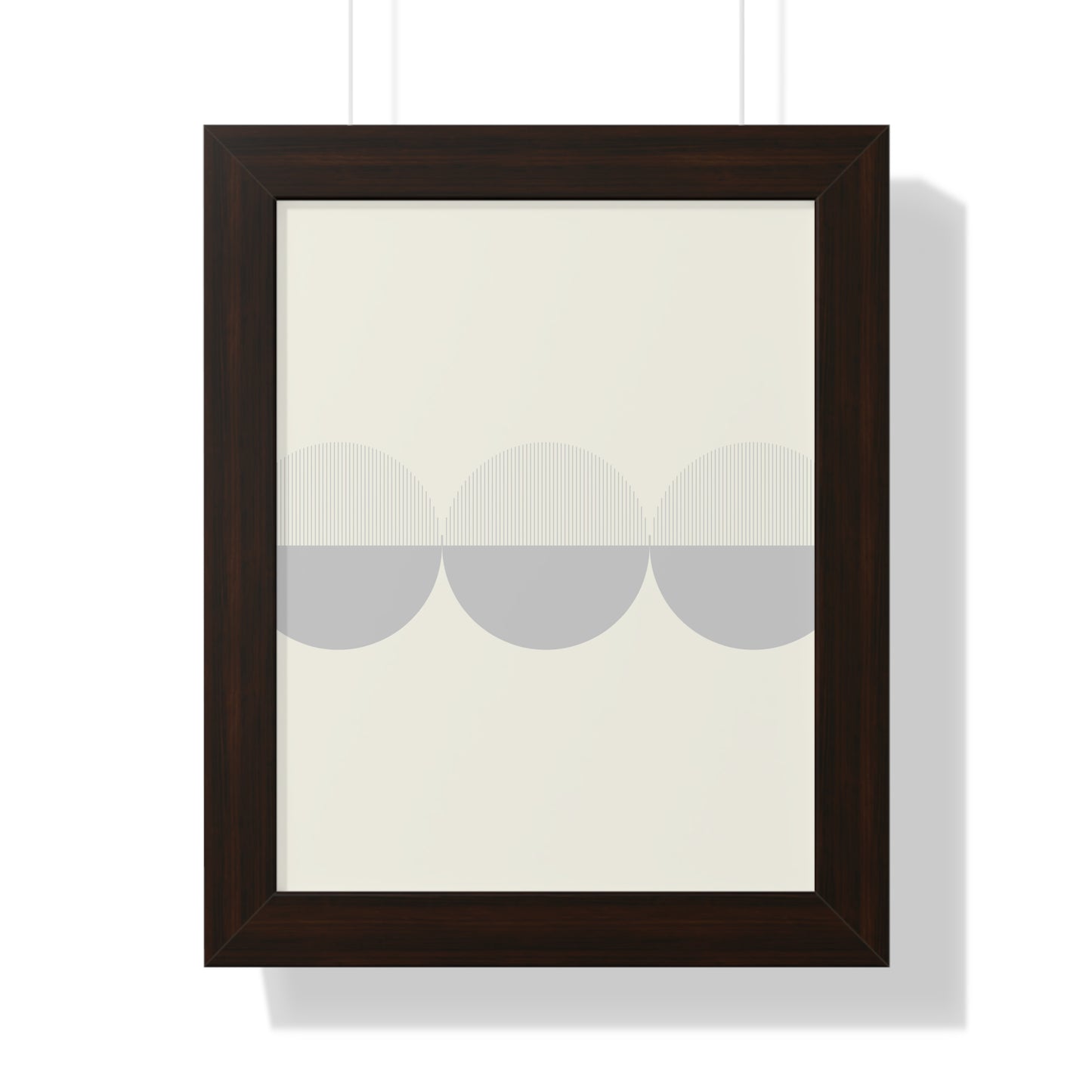 Minimalist Overlapping Circles Art Print | Contemporary Monochrome Wall Art | XCalibre Designs | Framed Vertical Poster