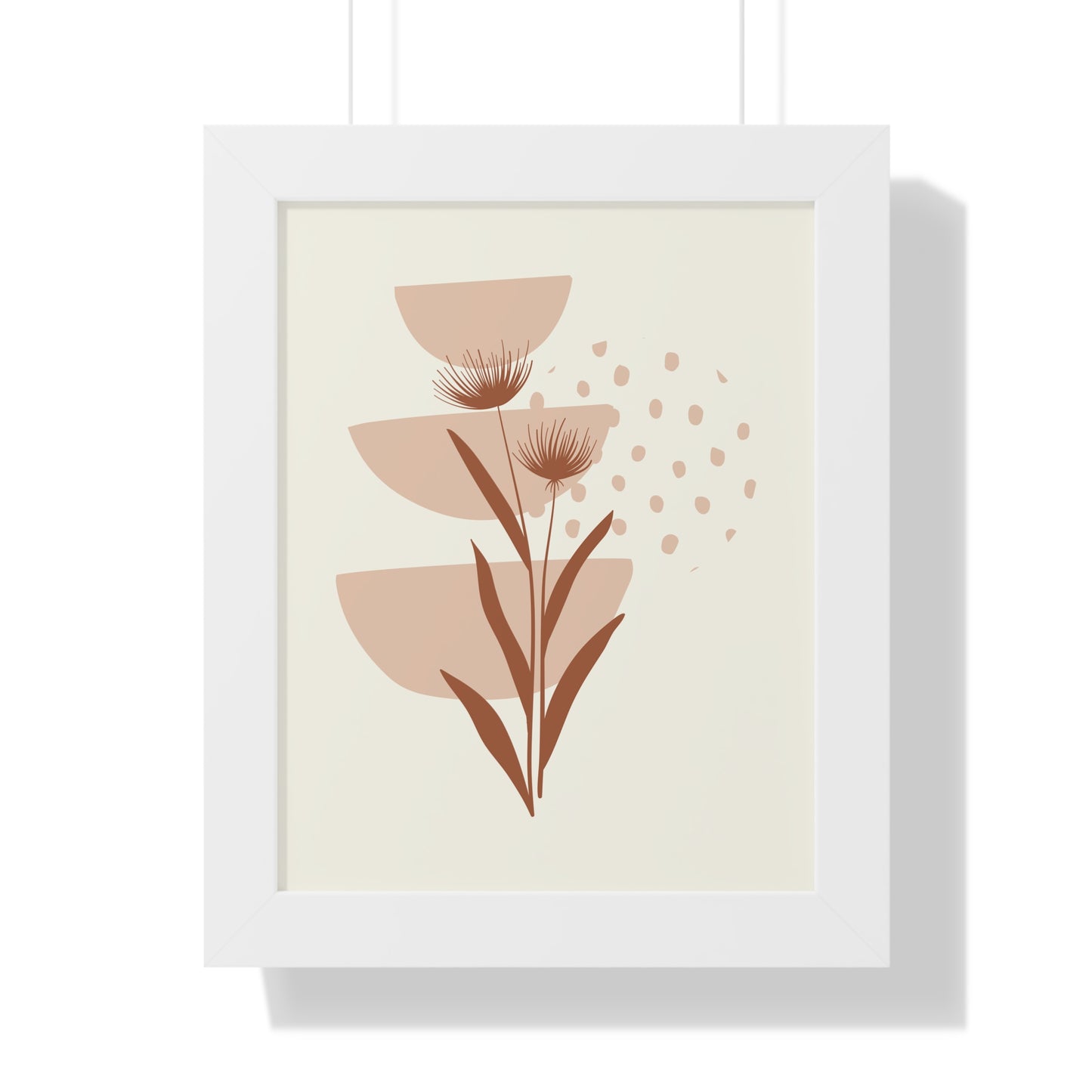Pink Blossom Botanical Art Print | Modern Floral Wall Art | XCalibre Designs | Framed Vertical Poster