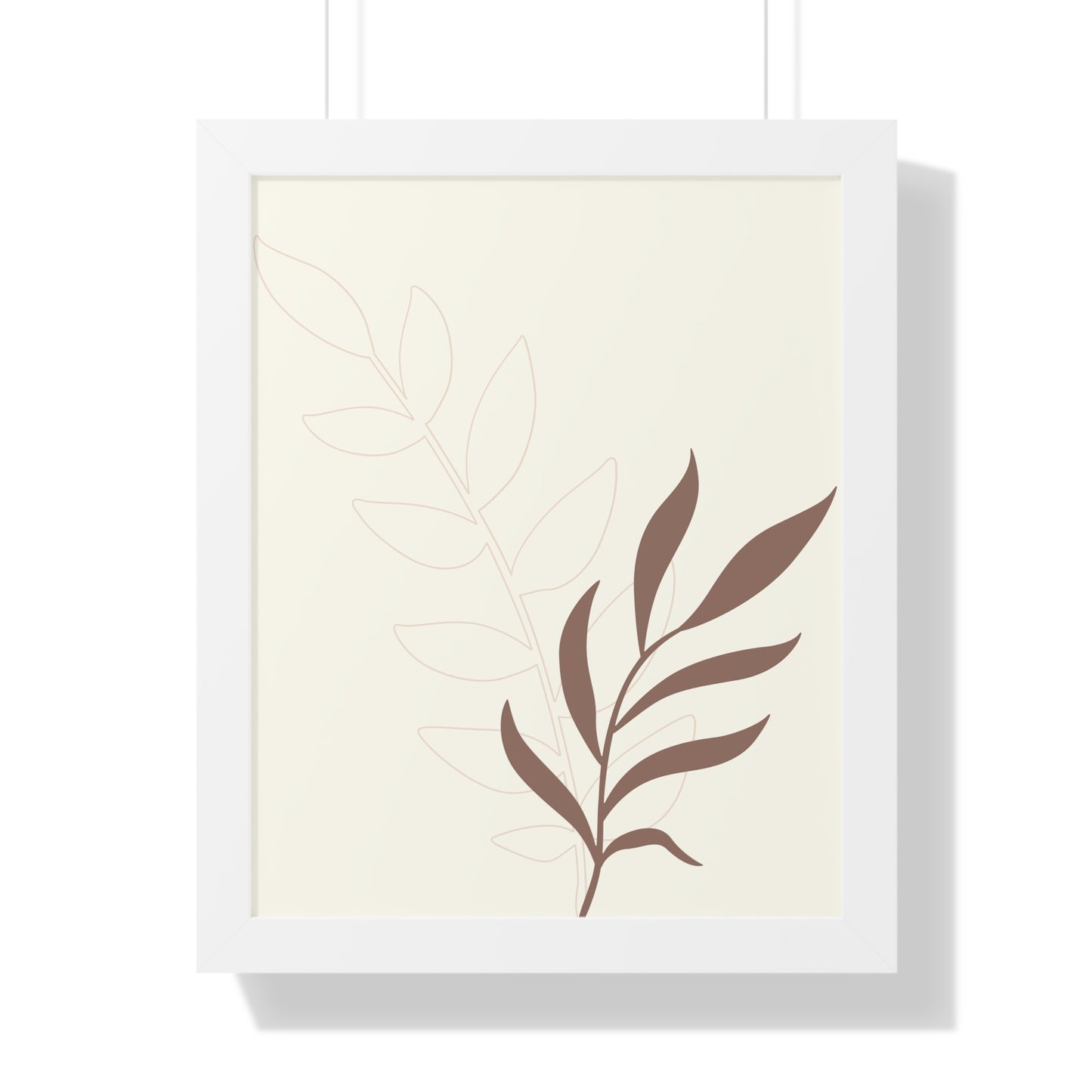 Contrasting Leaves Botanical Art Print | Elegant Dual-Tone Wall Art | XCalibre Designs | Framed Vertical Poster