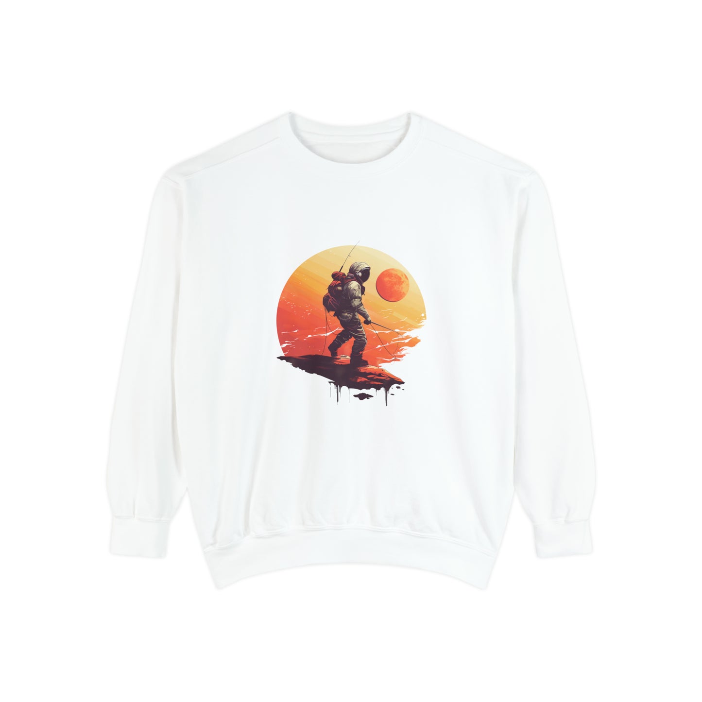 Cosmic Spaceman Crewneck Sweatshirt | Unisex Garment-Dyed Sweatshirt
