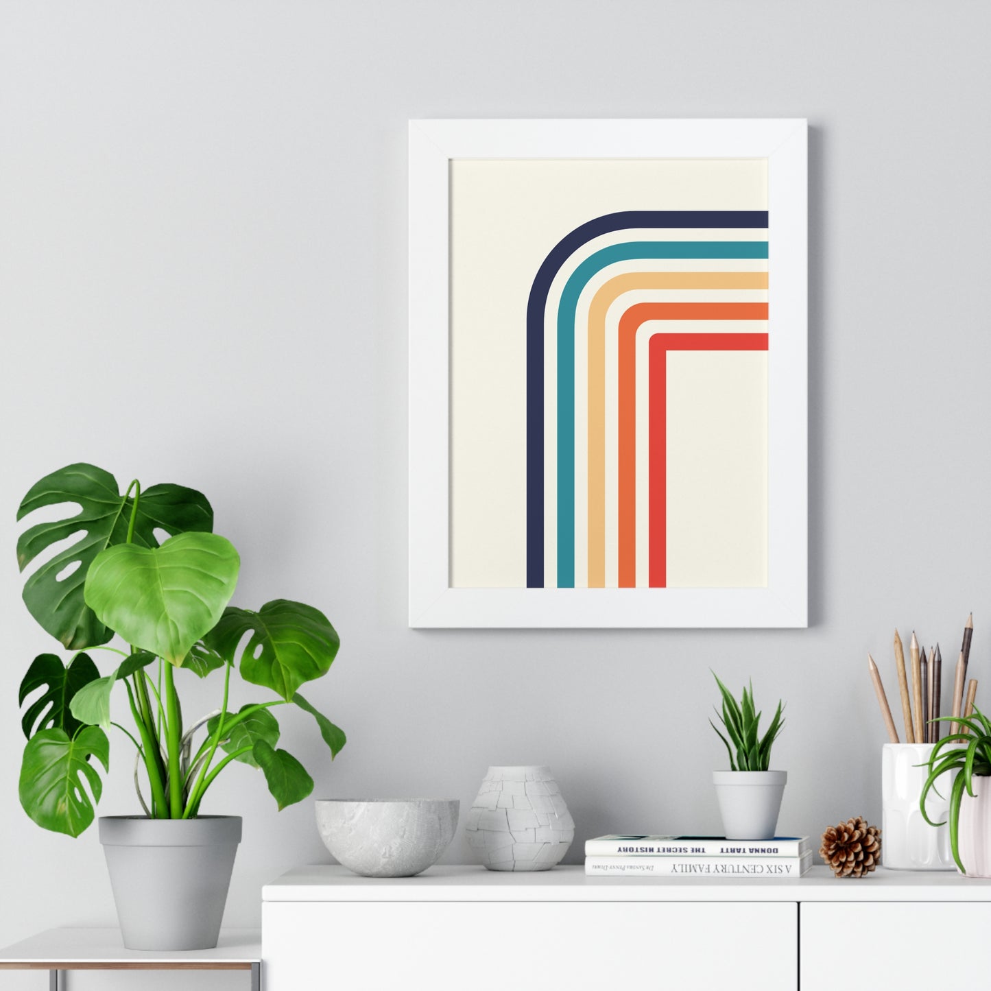 Vibrant Retro Archways Art Print | Colorful Mid-Century Modern Wall Art | XCalibre Designs | Framed Vertical Poster
