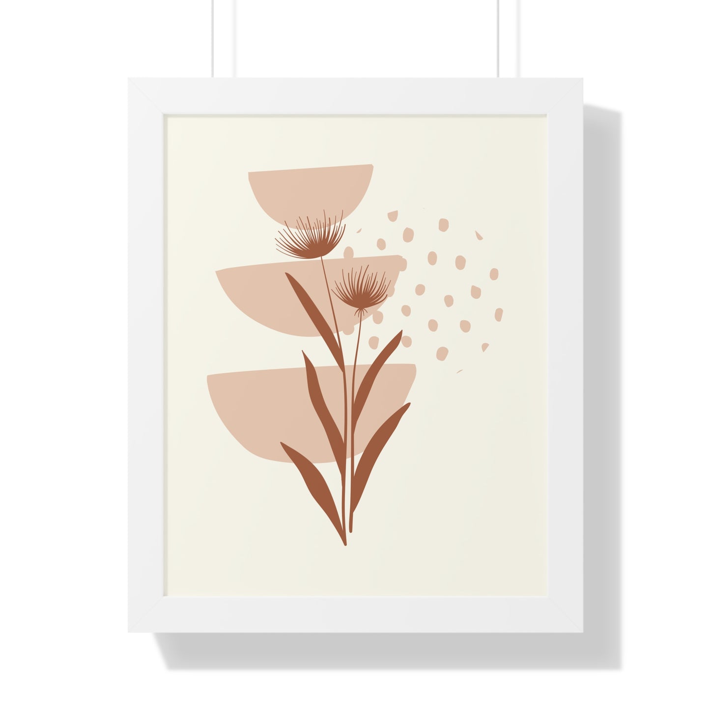Pink Blossom Botanical Art Print | Modern Floral Wall Art | XCalibre Designs | Framed Vertical Poster