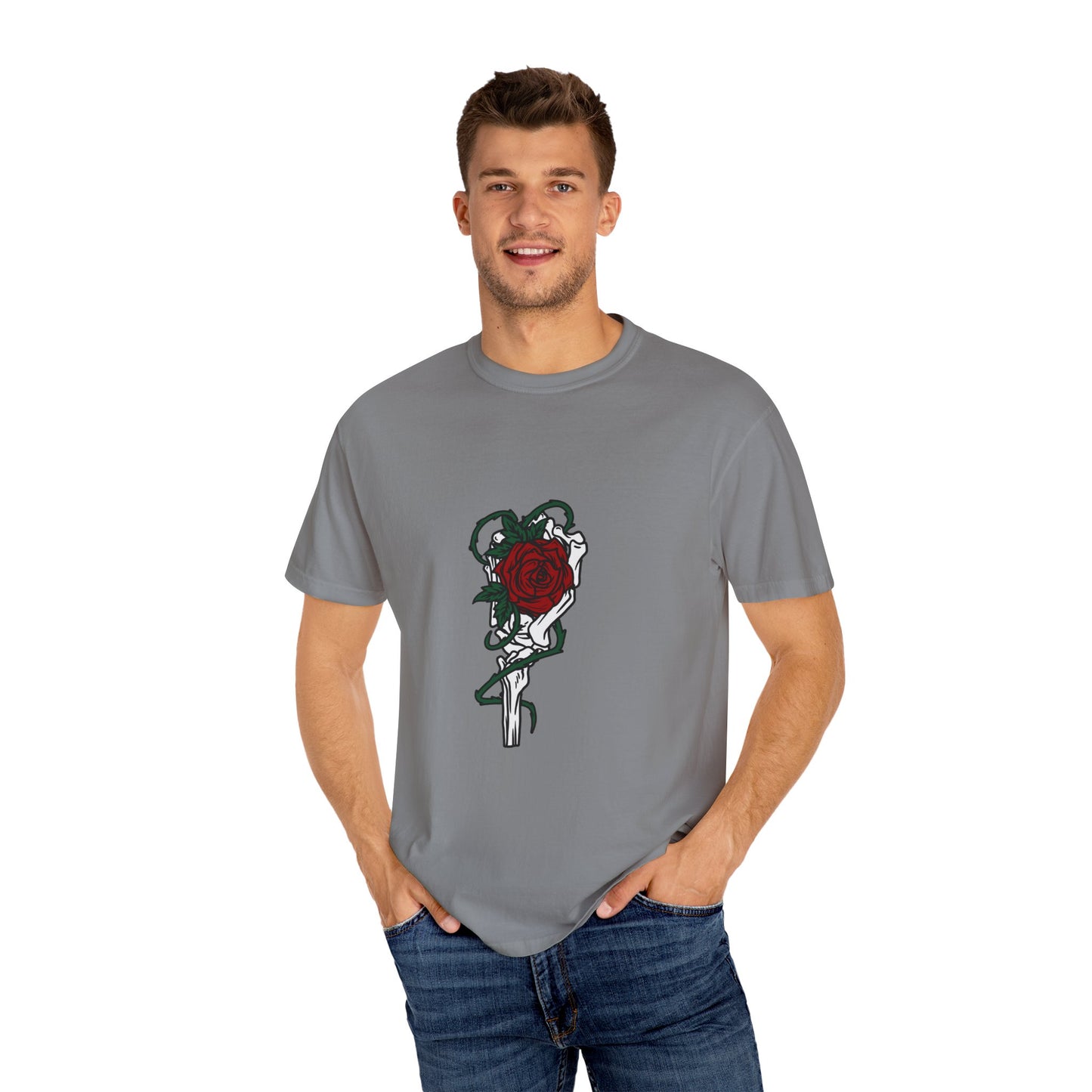 Rose and Dagger Graphic Tee | Black Romantic Gothic T-Shirt | XCalibre Designs