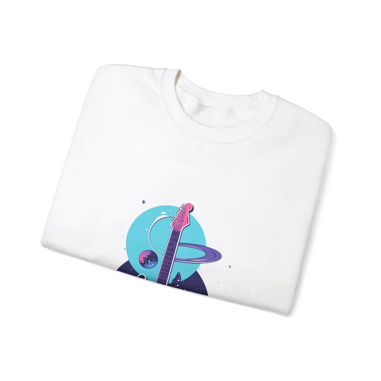 Galactic Guitarist Astronaut Crewneck Sweatshirt | Unisex Heavy Blend™ Crewneck Sweatshirt