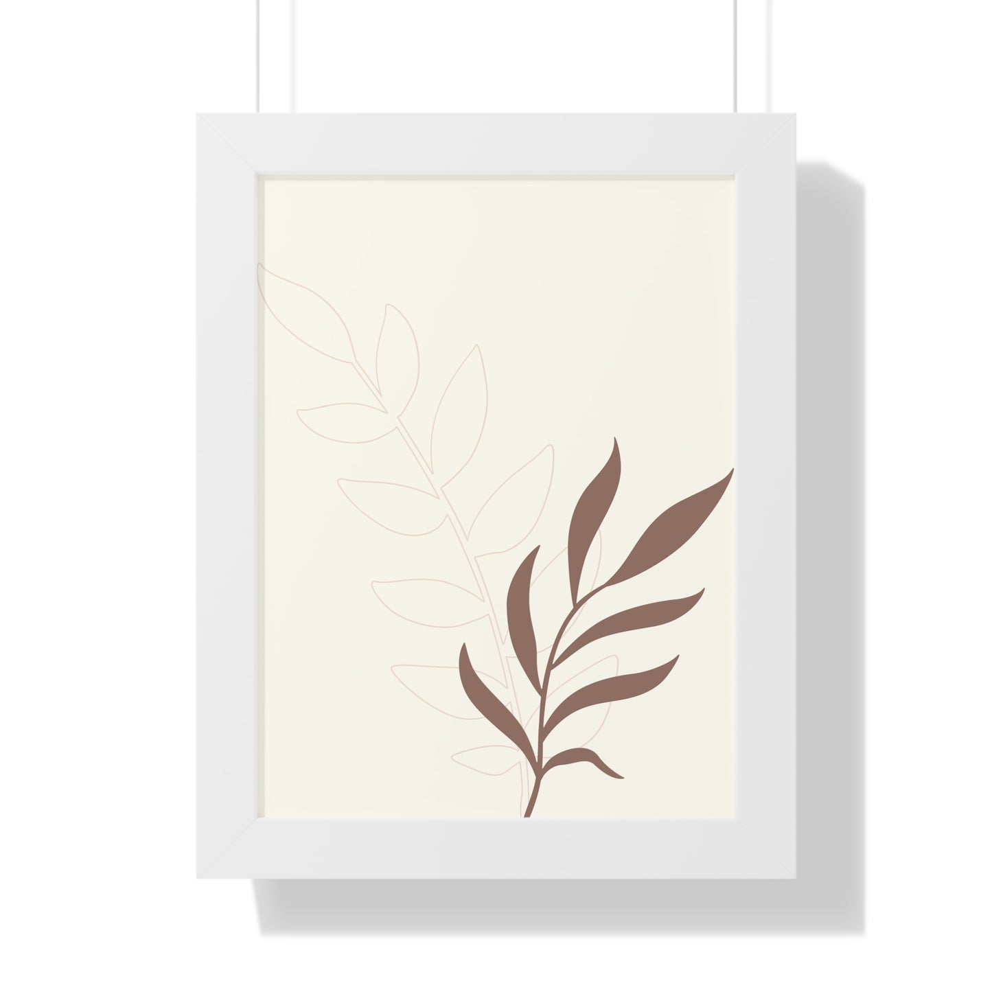 Contrasting Leaves Botanical Art Print | Elegant Dual-Tone Wall Art | XCalibre Designs | Framed Vertical Poster