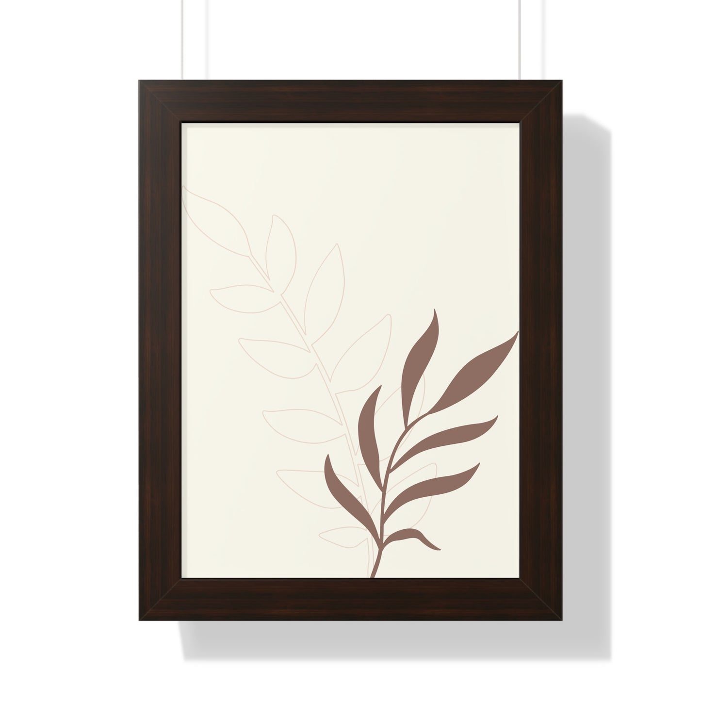 Contrasting Leaves Botanical Art Print | Elegant Dual-Tone Wall Art | XCalibre Designs | Framed Vertical Poster