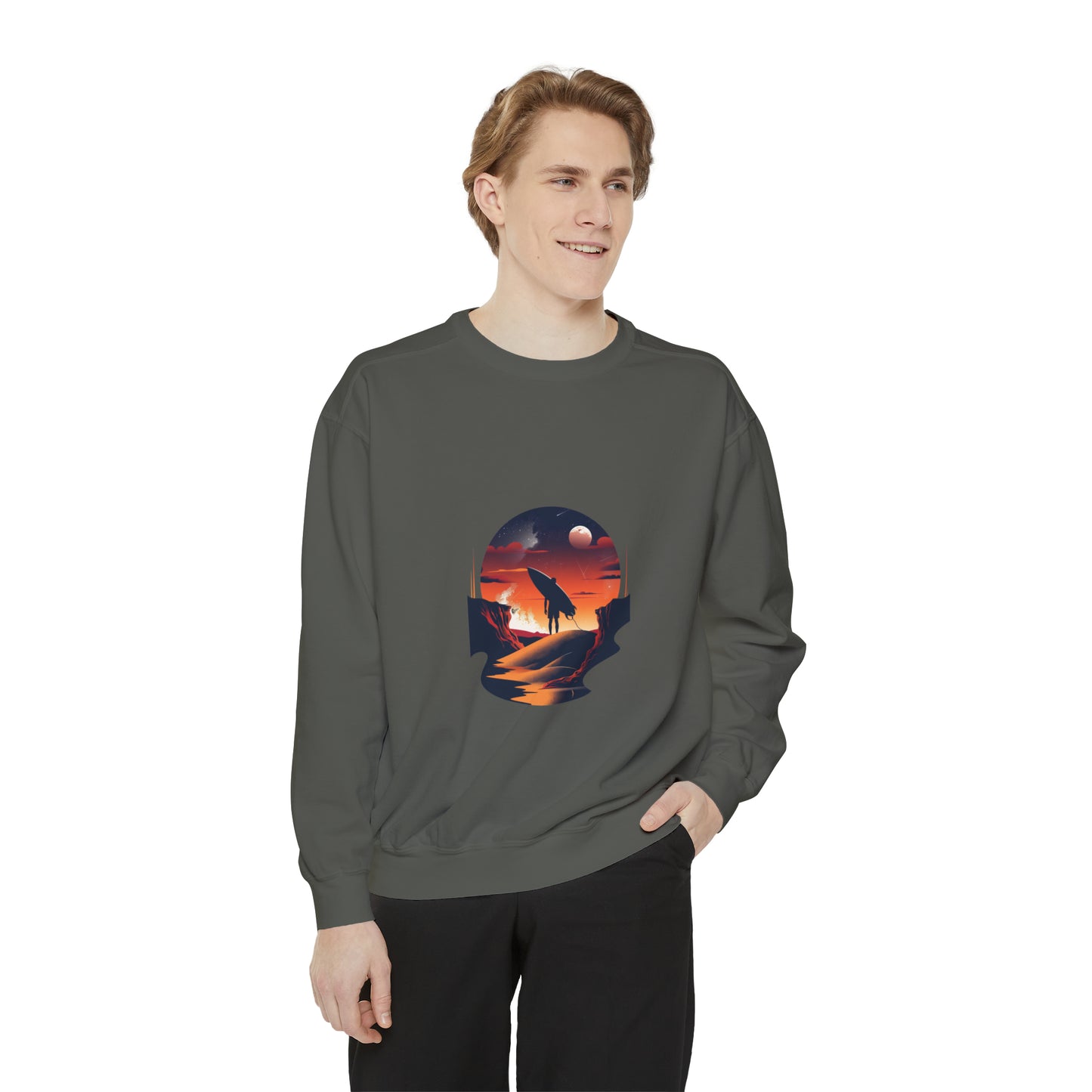 Mystic Ocean Sunset Crewneck Sweatshirt | Unisex Garment-Dyed Sweatshirt