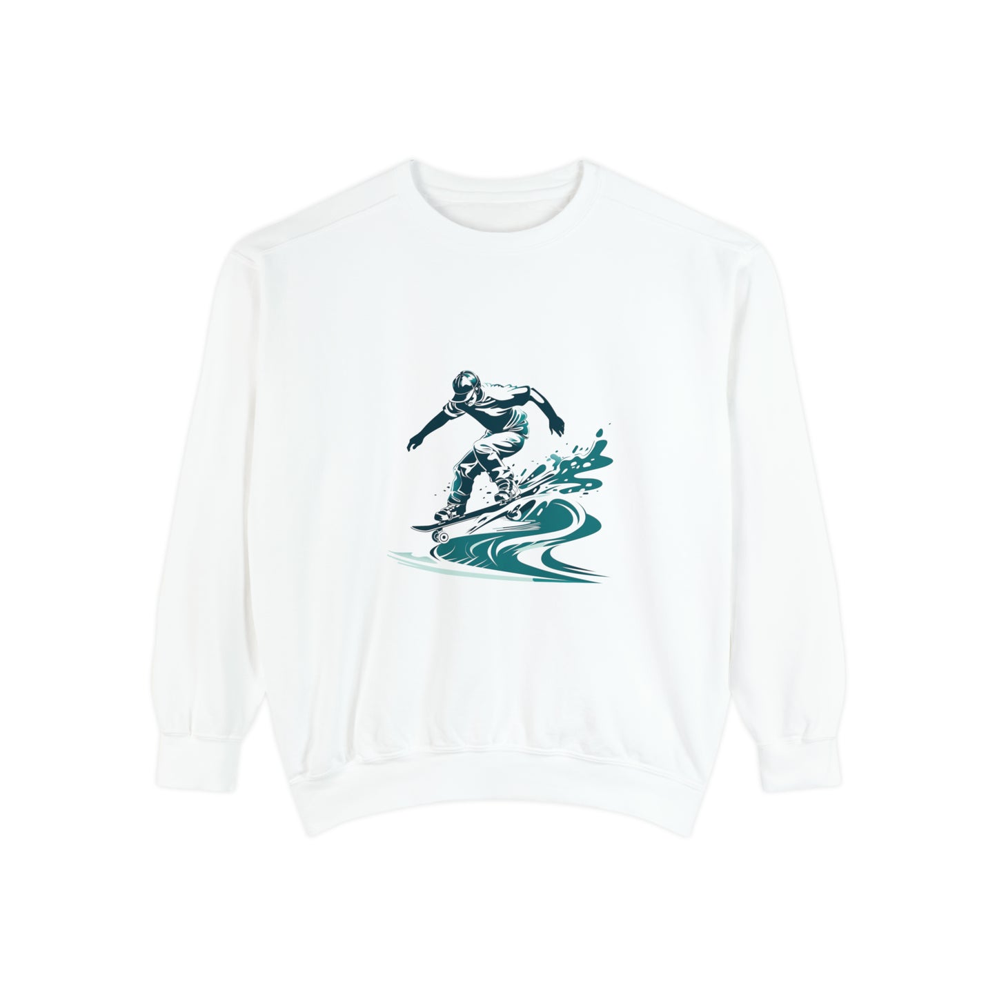 Oceanic Surfer Wave Crewneck Sweatshirt | Unisex Garment-Dyed Sweatshirt