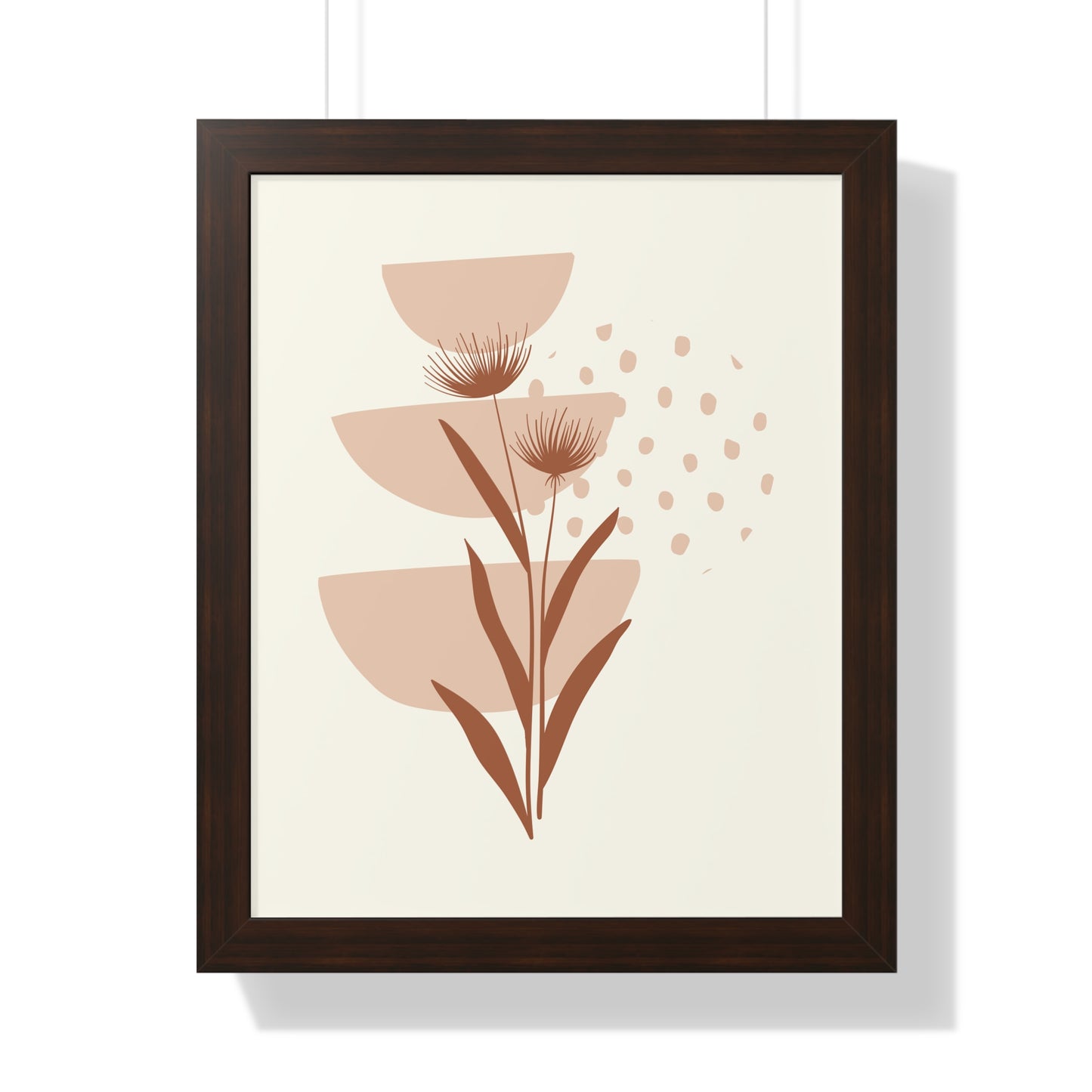Pink Blossom Botanical Art Print | Modern Floral Wall Art | XCalibre Designs | Framed Vertical Poster