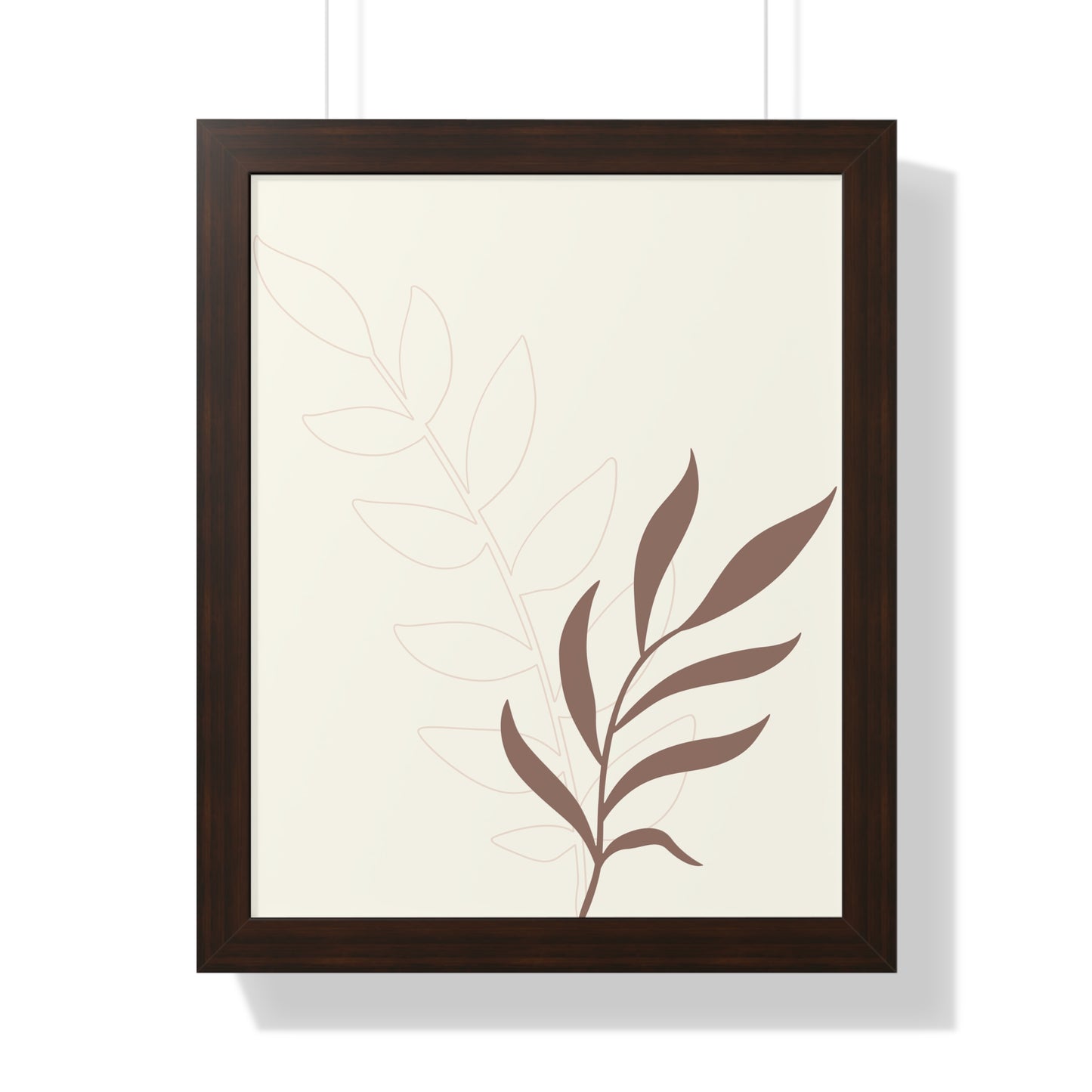 Contrasting Leaves Botanical Art Print | Elegant Dual-Tone Wall Art | XCalibre Designs | Framed Vertical Poster