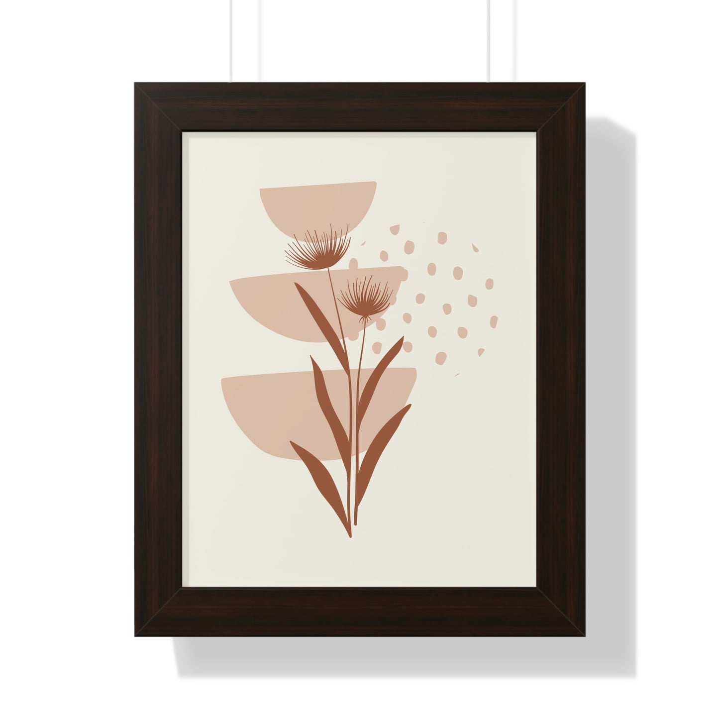 Pink Blossom Botanical Art Print | Modern Floral Wall Art | XCalibre Designs | Framed Vertical Poster