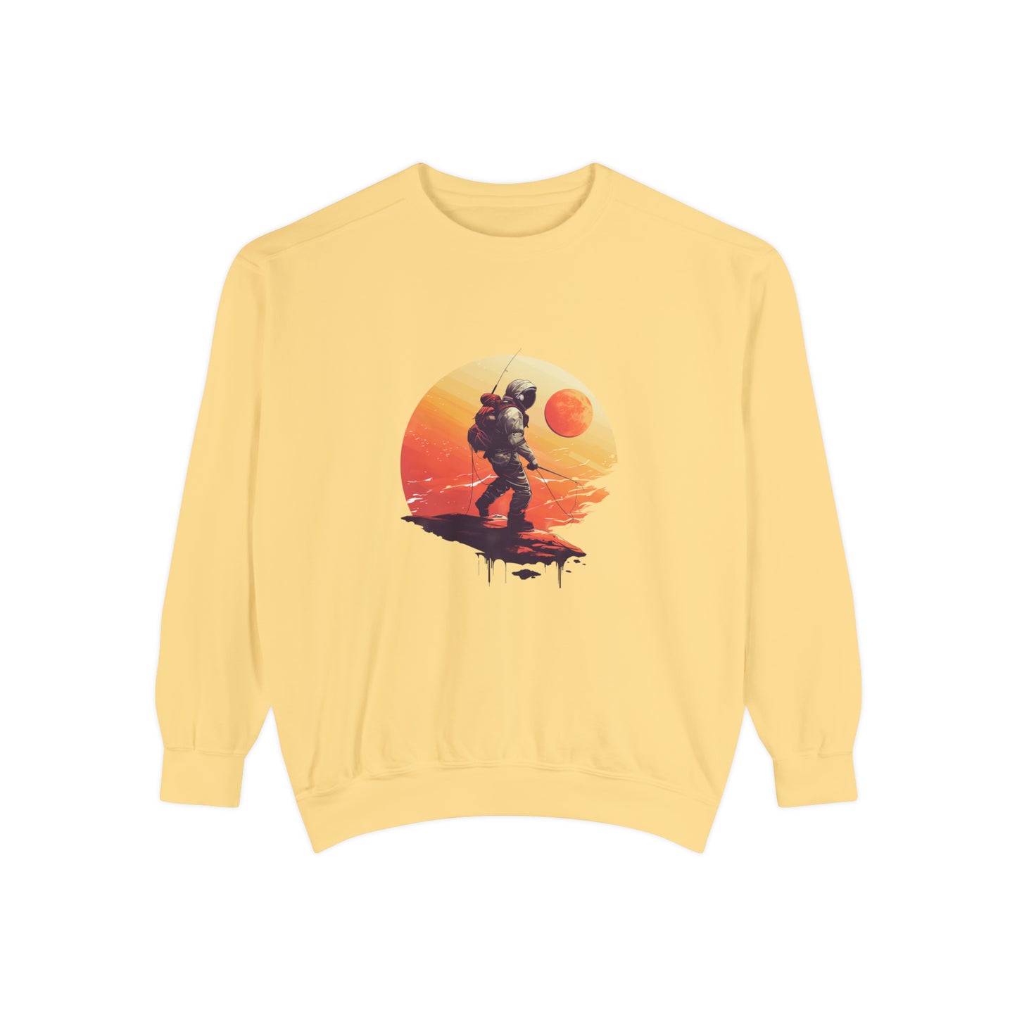 Cosmic Spaceman Crewneck Sweatshirt | Unisex Garment-Dyed Sweatshirt
