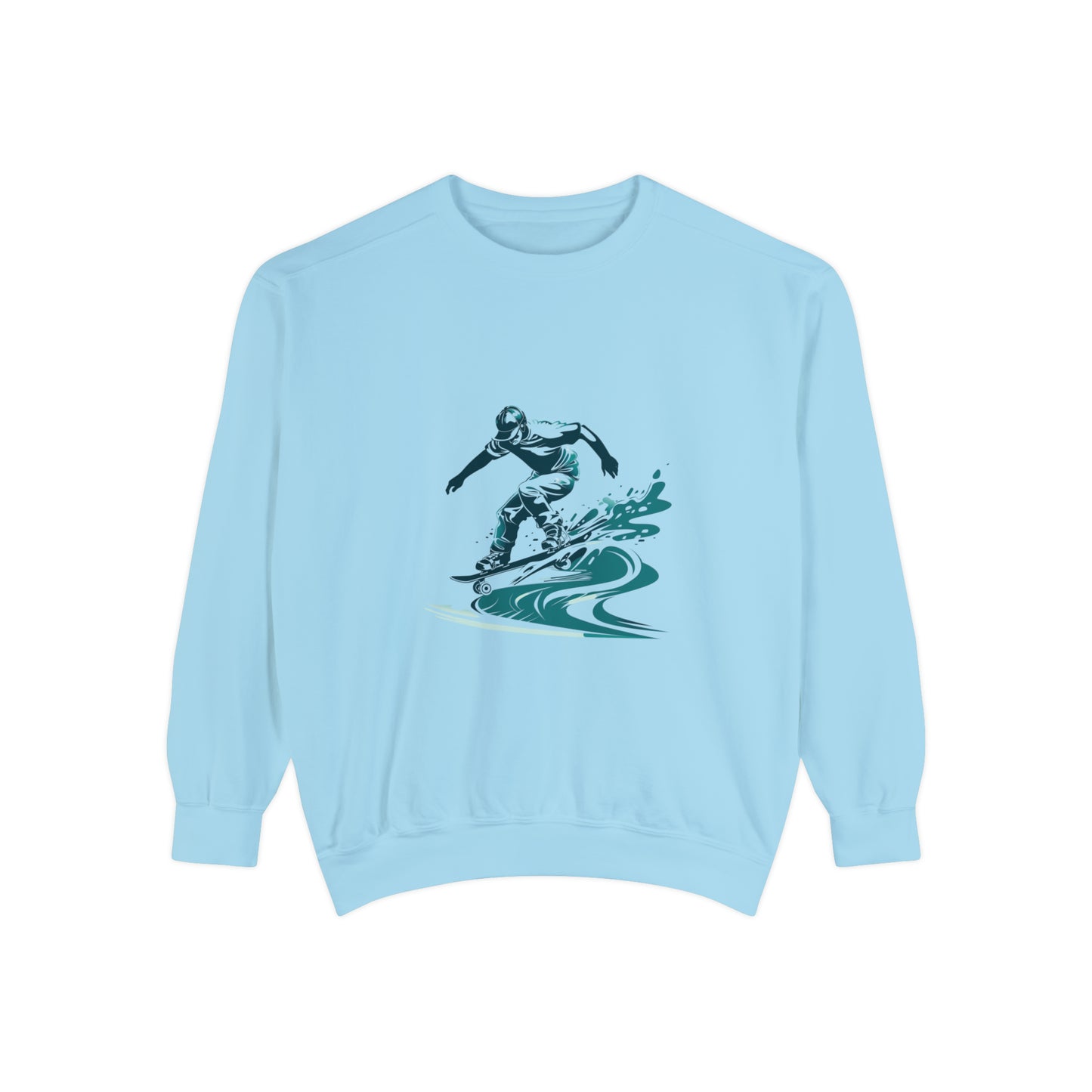 Oceanic Surfer Wave Crewneck Sweatshirt | Unisex Garment-Dyed Sweatshirt