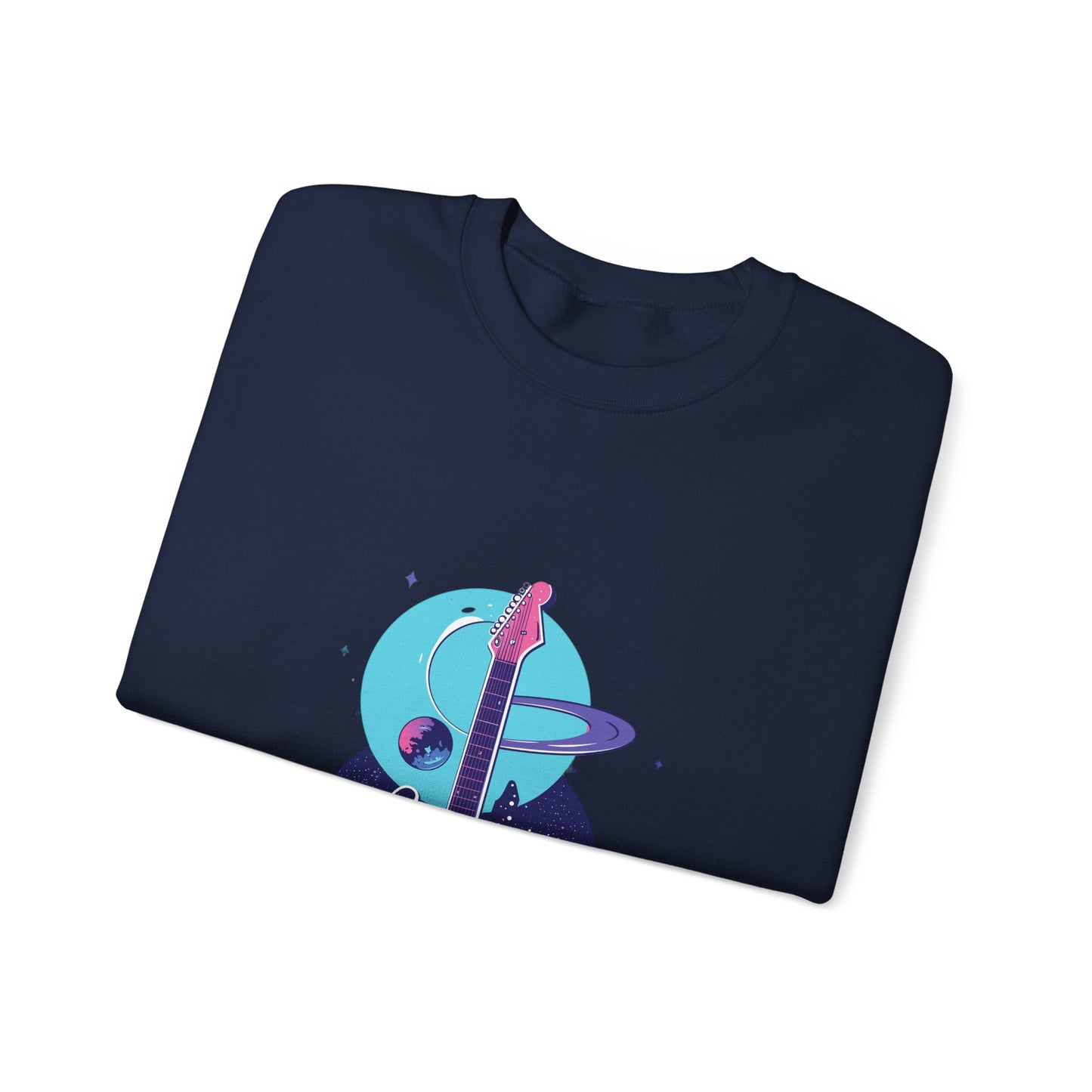 Galactic Guitarist Astronaut Crewneck Sweatshirt | Unisex Heavy Blend™ Crewneck Sweatshirt