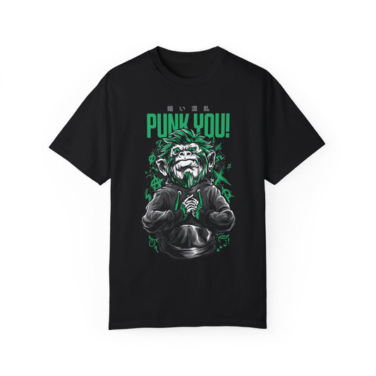 Rebel Monkey 'Punk You!' Graphic Tee | Black Punk Rock T-Shirt | XCalibre Designs