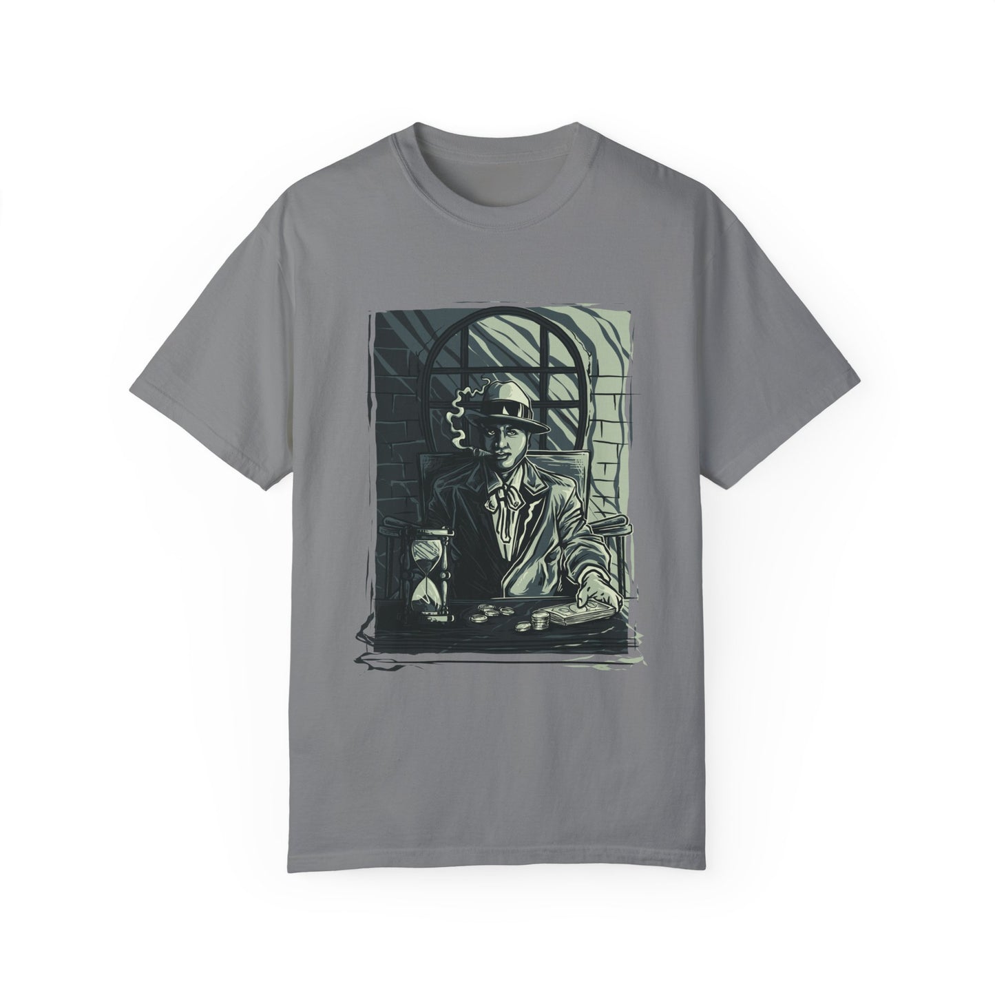 Vintage Detective Noir Graphic Tee | Beige Mystery-Inspired T-Shirt | XCalibre Designs