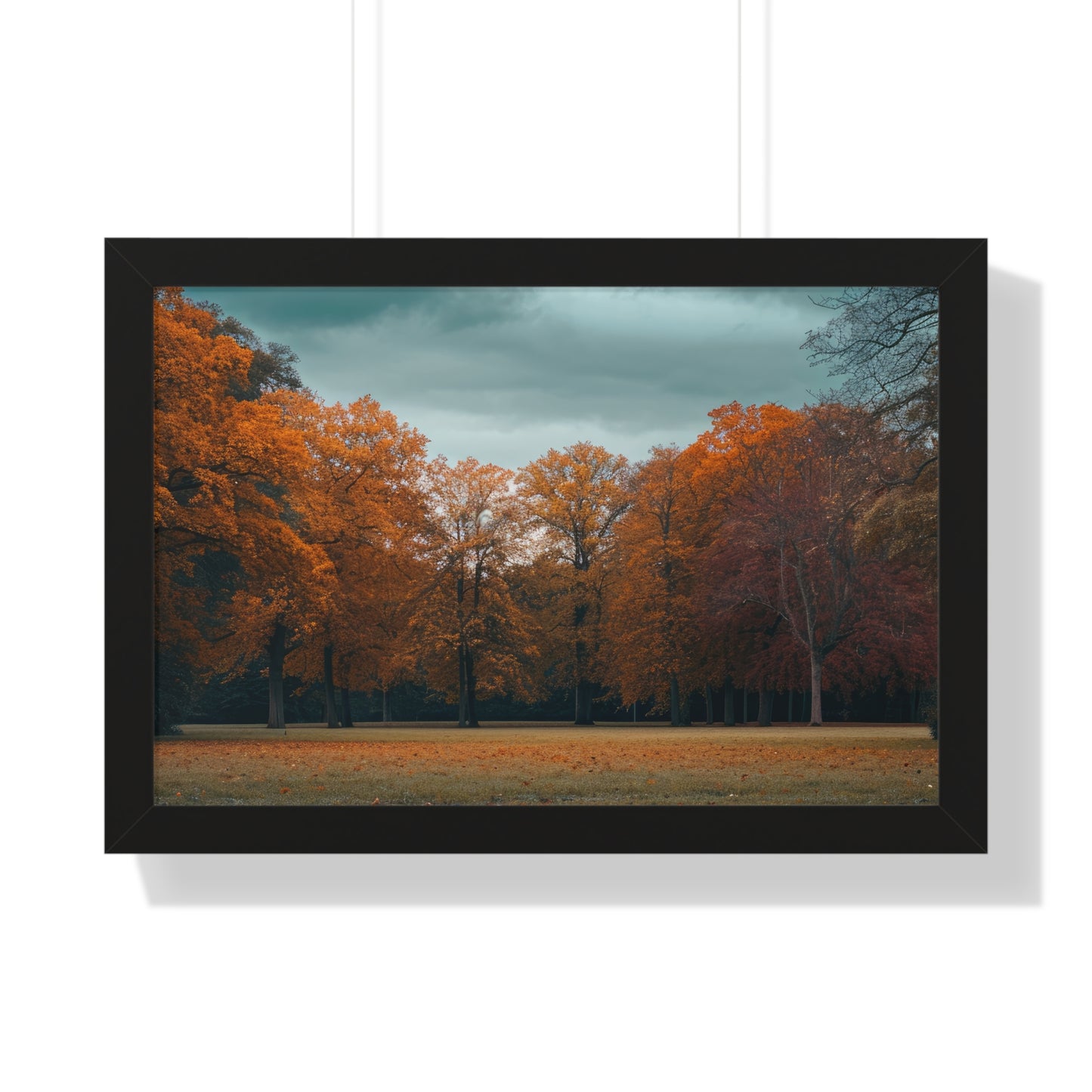 Crimson Canopy - Majestic Autumn Art Frame | Framed Horizontal Poster