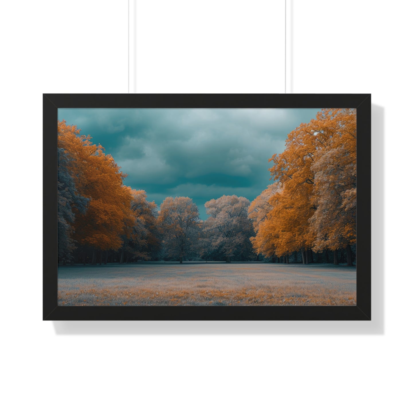 Autumn Serenity - Tranquil Park Scene Art Frame | Framed Horizontal Poster