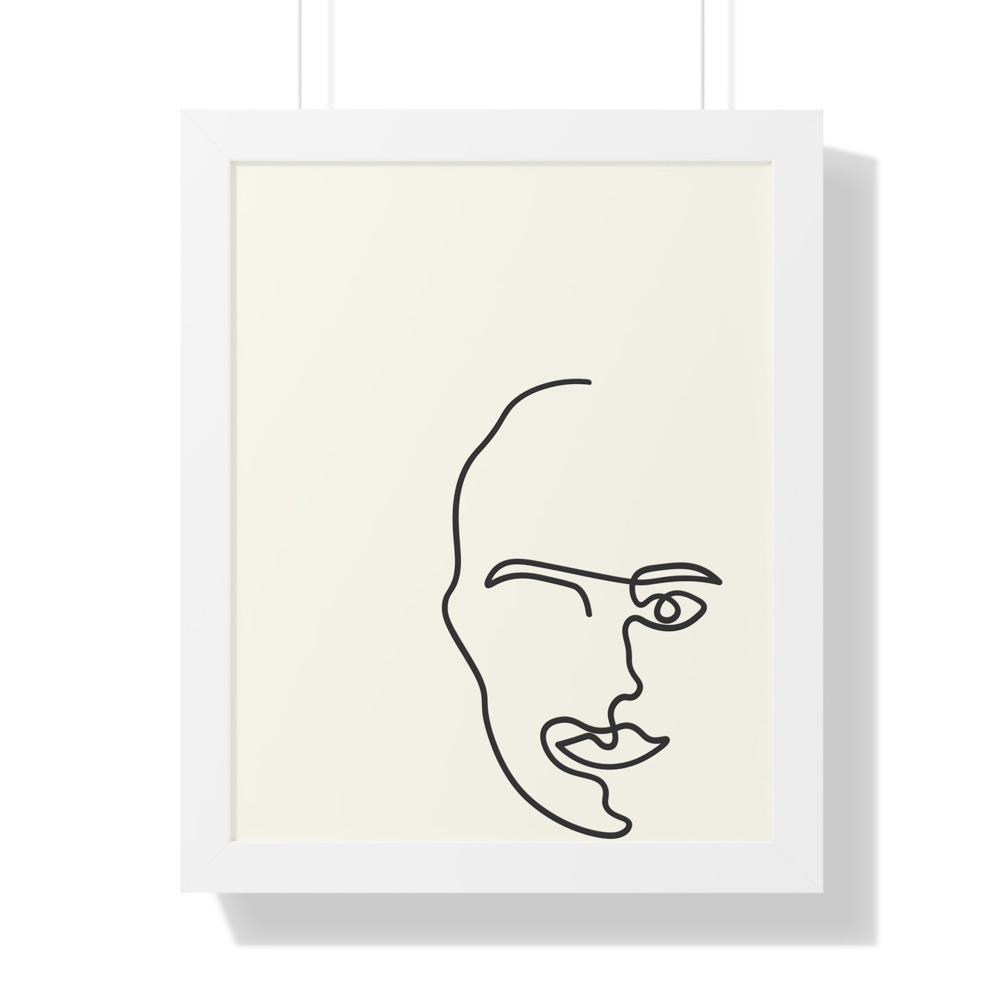 Minimalist Single Line Face Art Print | Contemporary Abstract Portrait | XCalibre Designs | Framed Vertical Poster