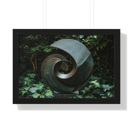 Verdant Spiral - Abstract Sculpture Art Frame | Framed Horizontal Poster