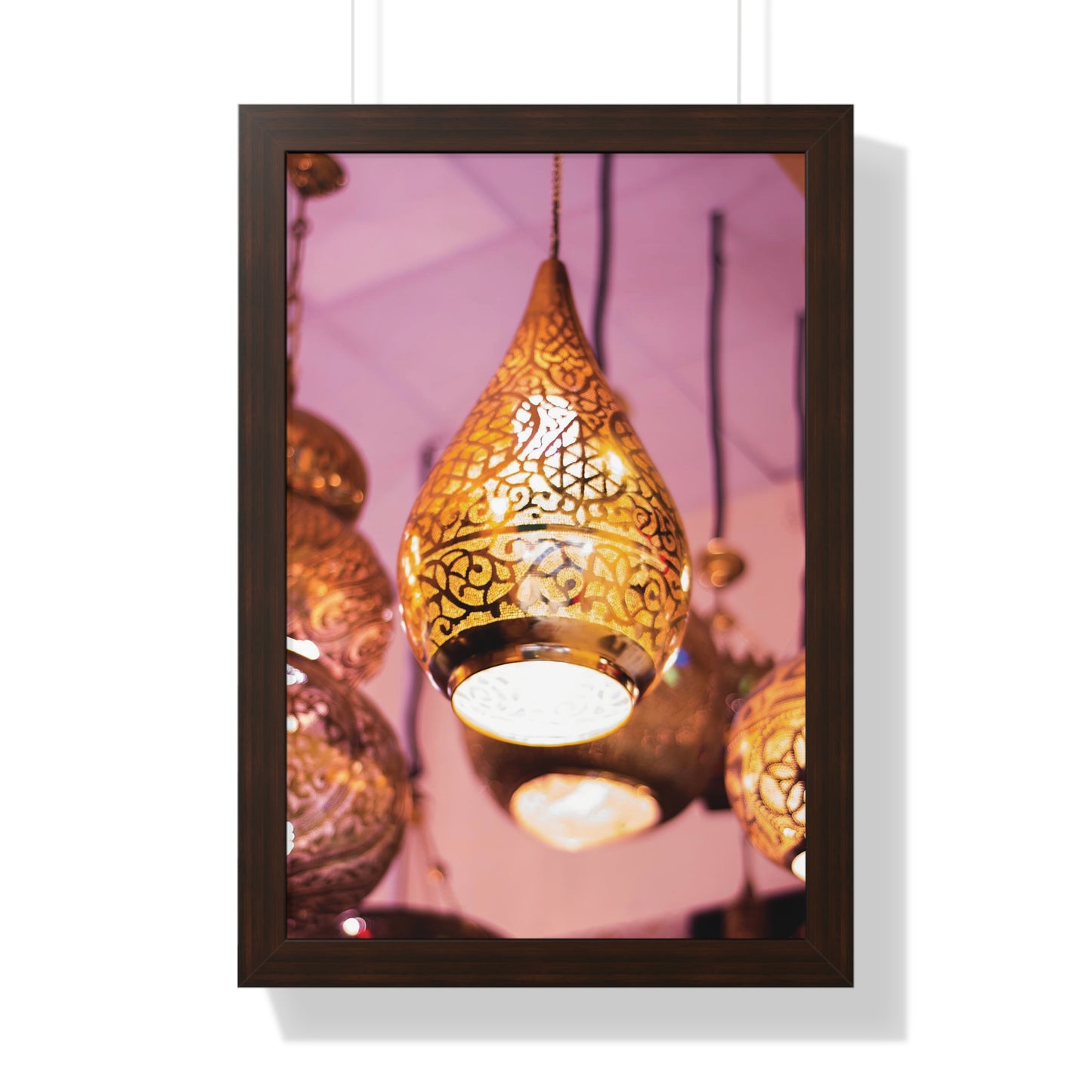 Enchanting Arabesque - Framed Oriental Lamp Art | Framed Vertical Poster