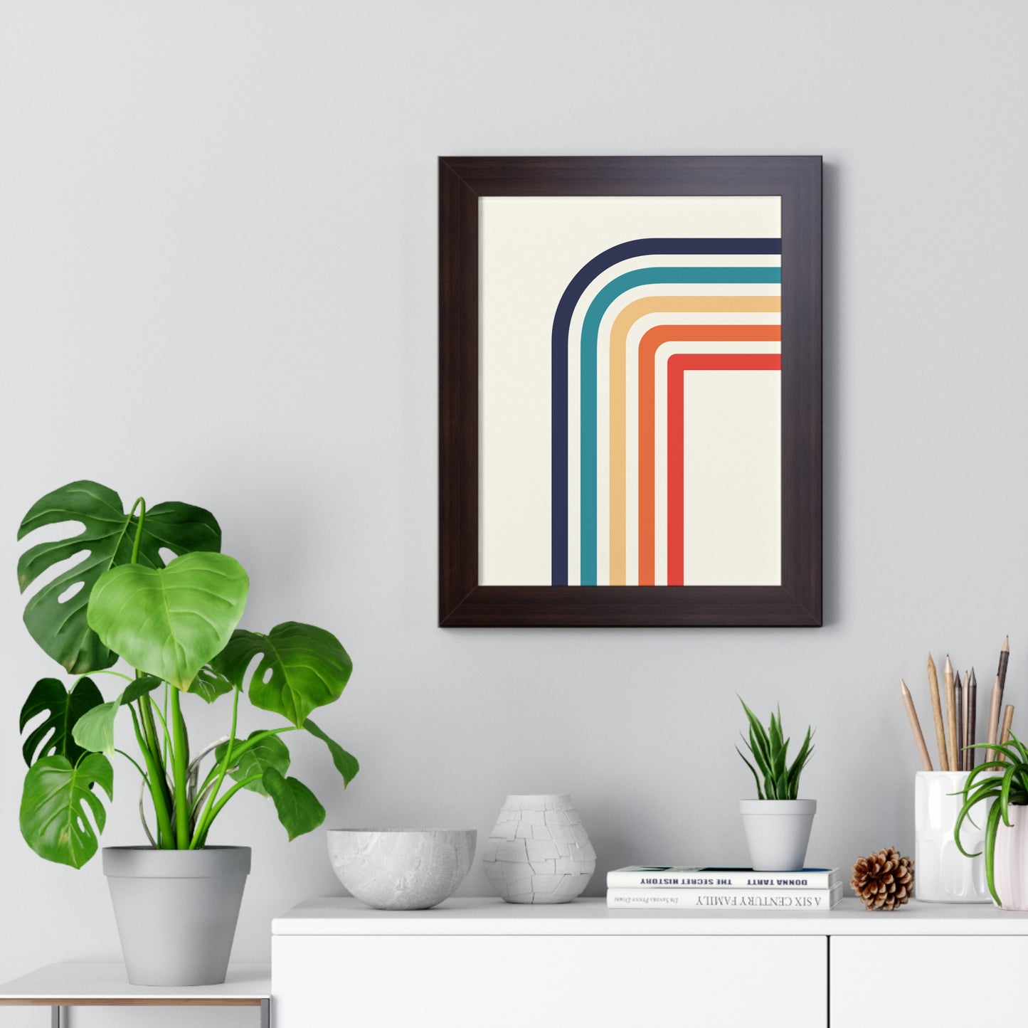 Vibrant Retro Archways Art Print | Colorful Mid-Century Modern Wall Art | XCalibre Designs | Framed Vertical Poster