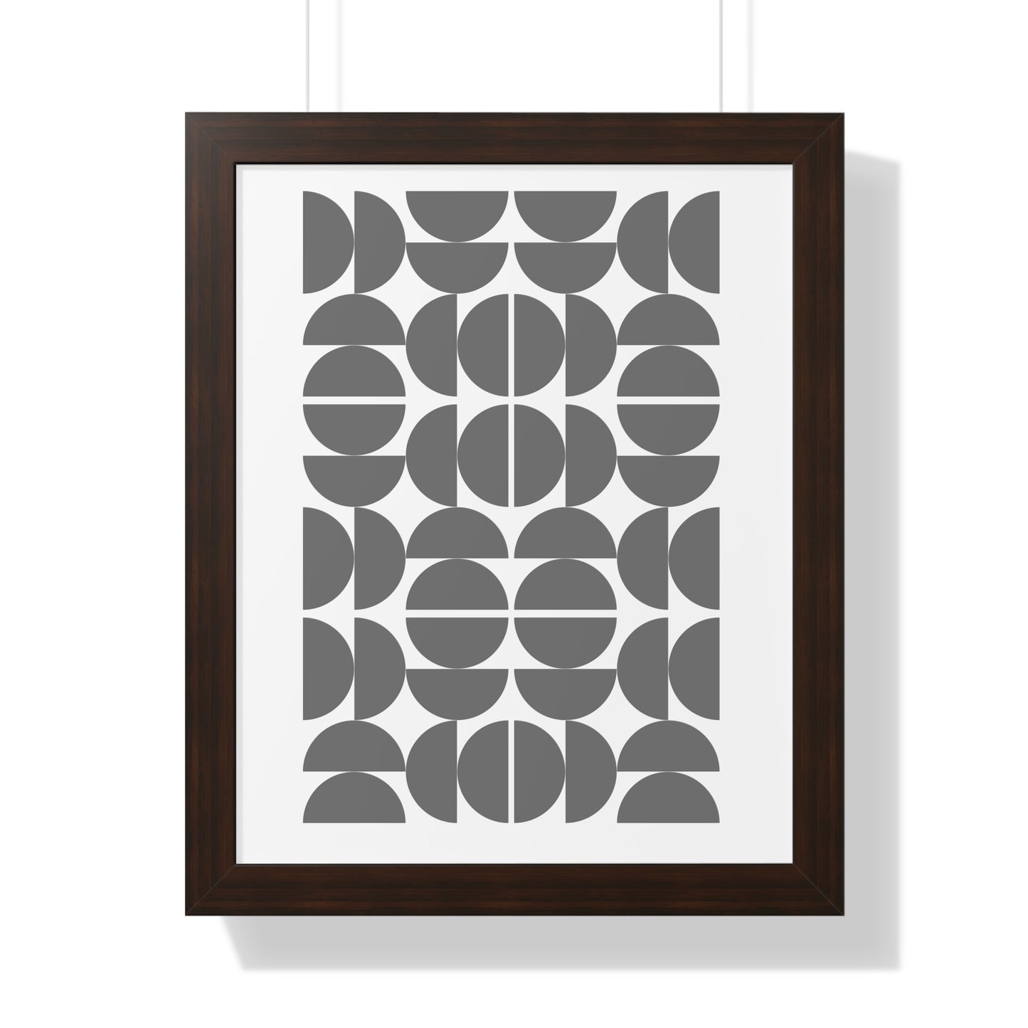 Monochrome Geometric Pattern Art Print | Contemporary Black and White Wall Art | XCalibre Designs | Framed Vertical Poster