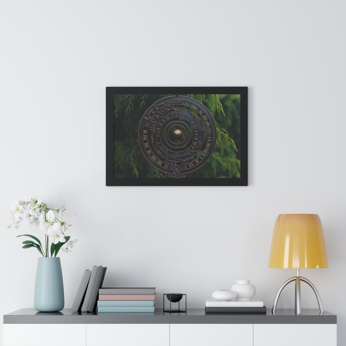 Timeless Nature - Ornate Sundial Art Frame | Framed Horizontal Poster