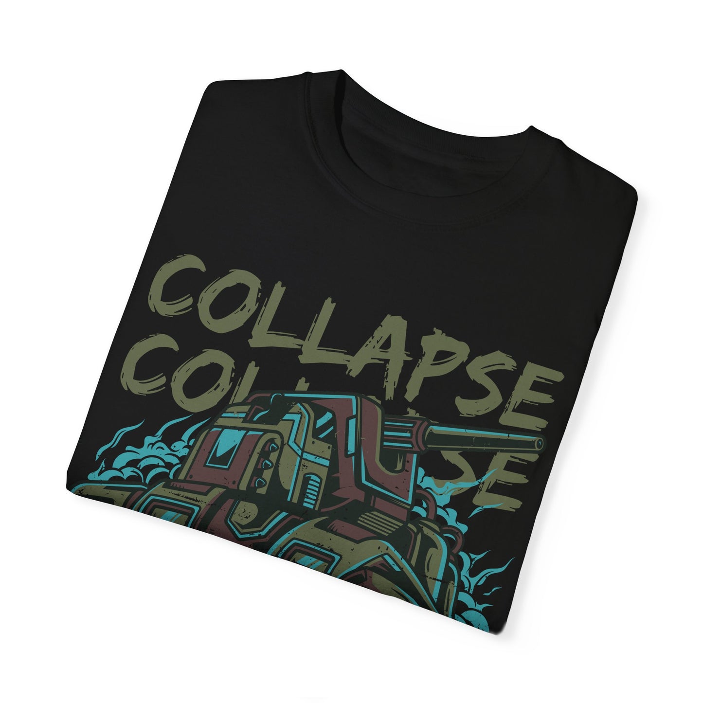 Apocalyptic Vehicle 'Collapse' Graphic Tee | Beige Dystopian T-Shirt | XCalibre Designs