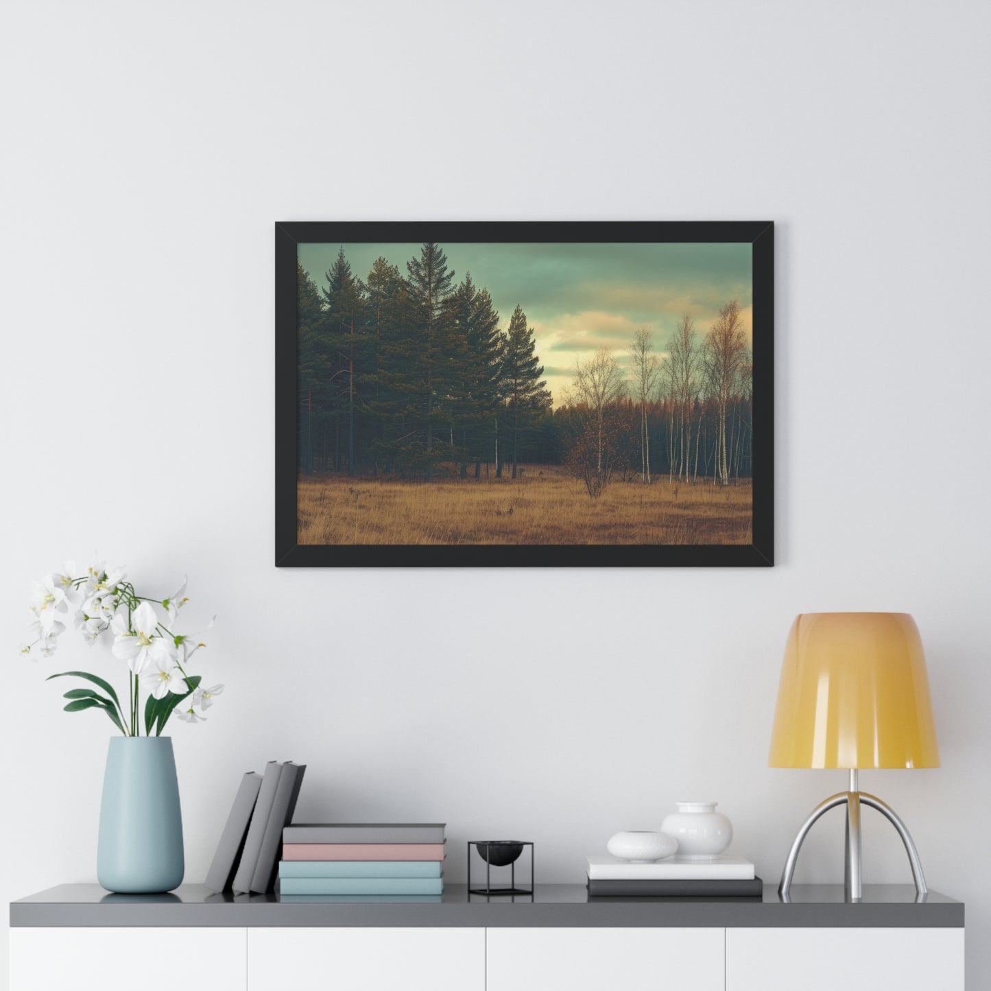 Twilight in the Wild - Rustic Forest Art Frame | Framed Horizontal Poster