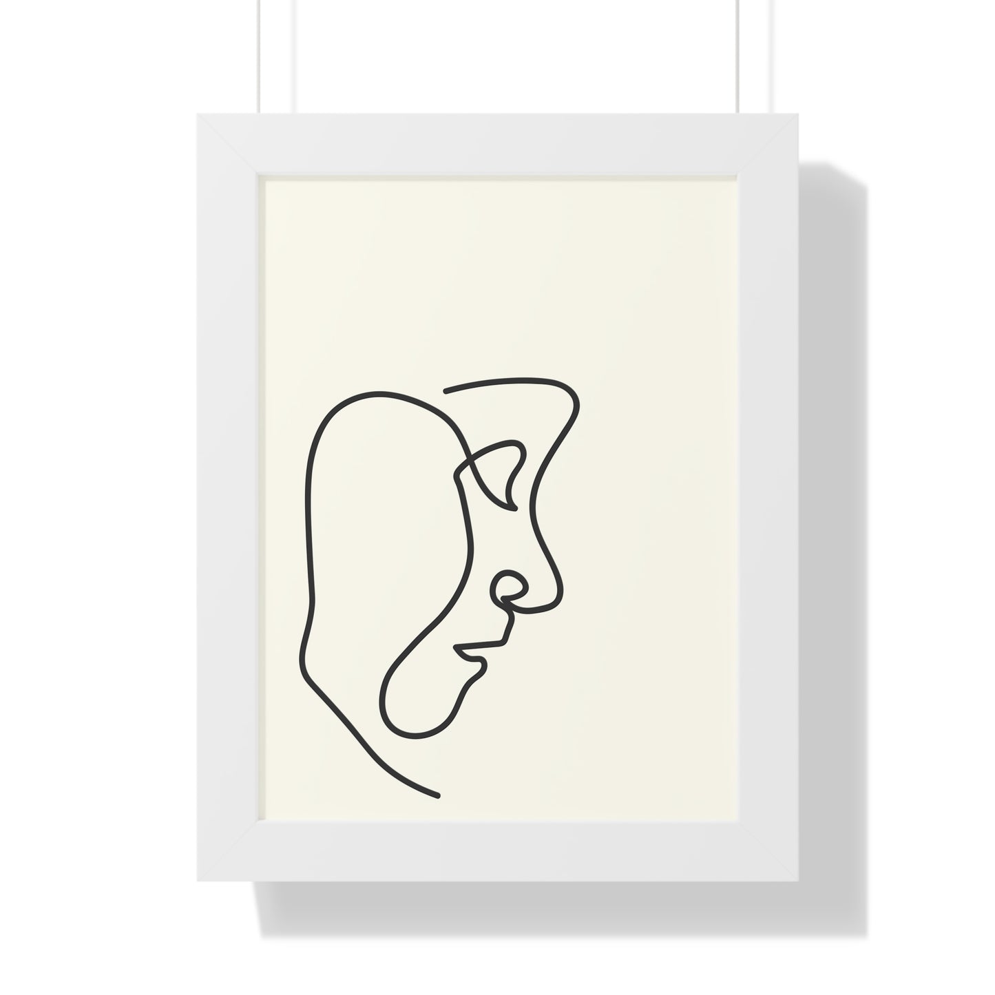 Double Line Abstract Face Art Print | Contemporary Line Art Decor | XCalibre Designs | Framed Vertical Poster