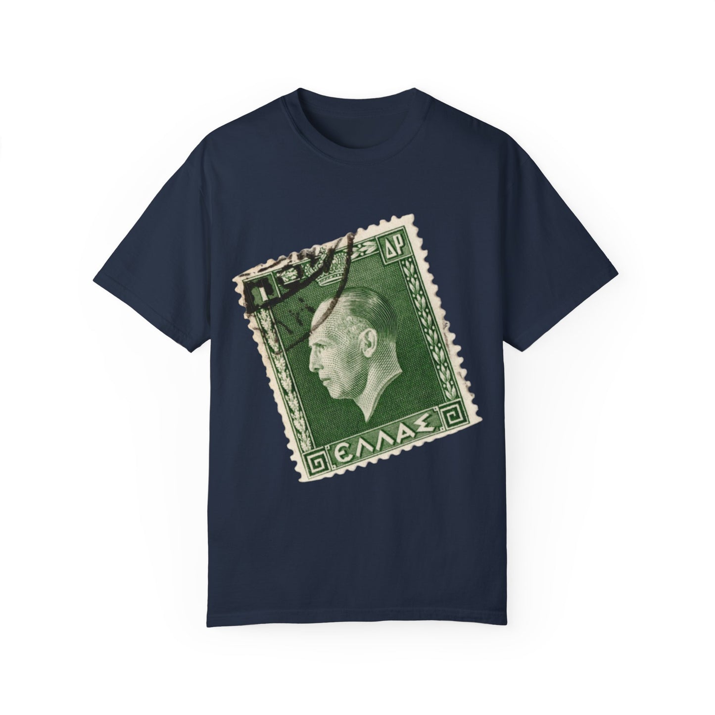 Vintage Stamp Collector Graphic Tee | Olive Green Philately T-Shirt | XCalibre Designs