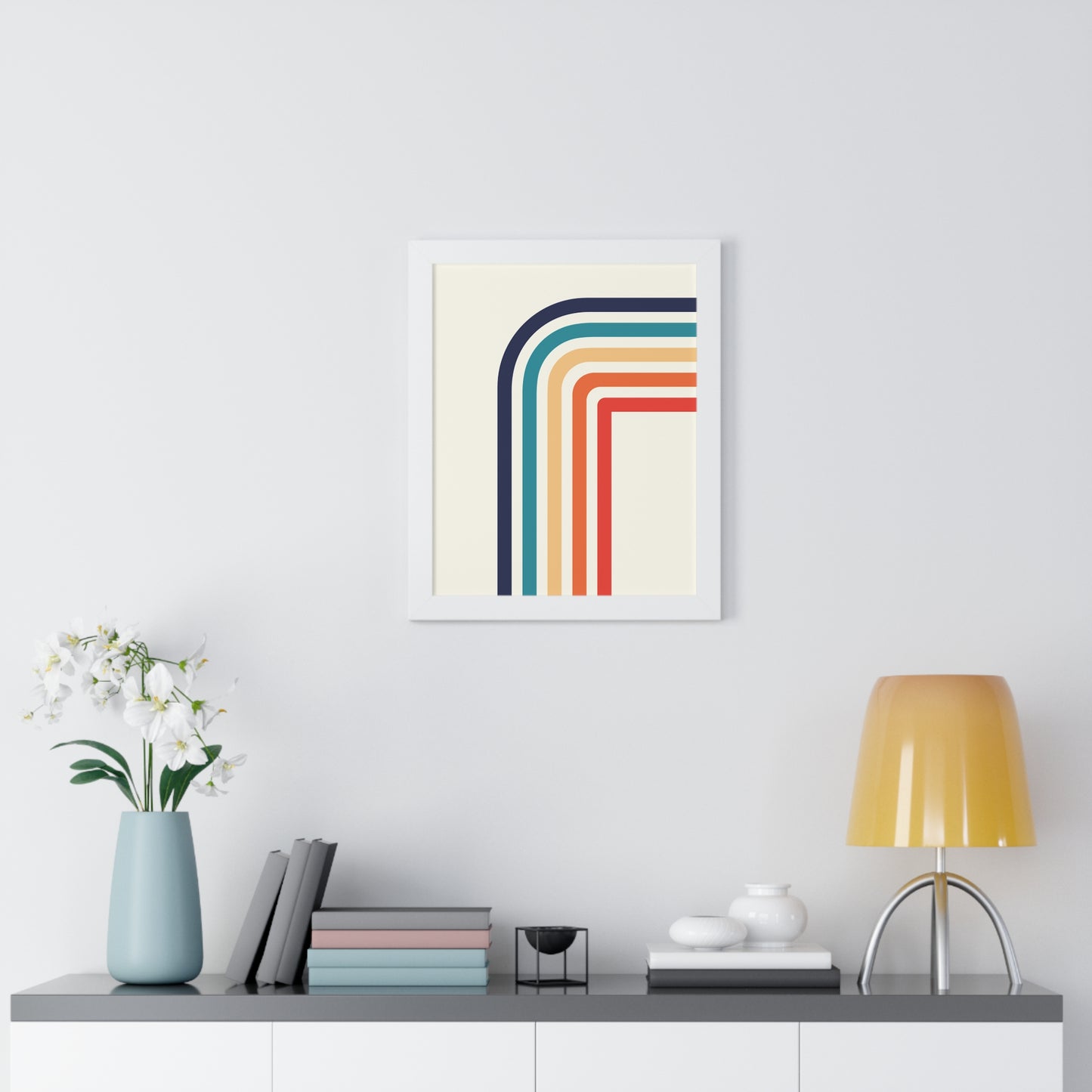 Vibrant Retro Archways Art Print | Colorful Mid-Century Modern Wall Art | XCalibre Designs | Framed Vertical Poster