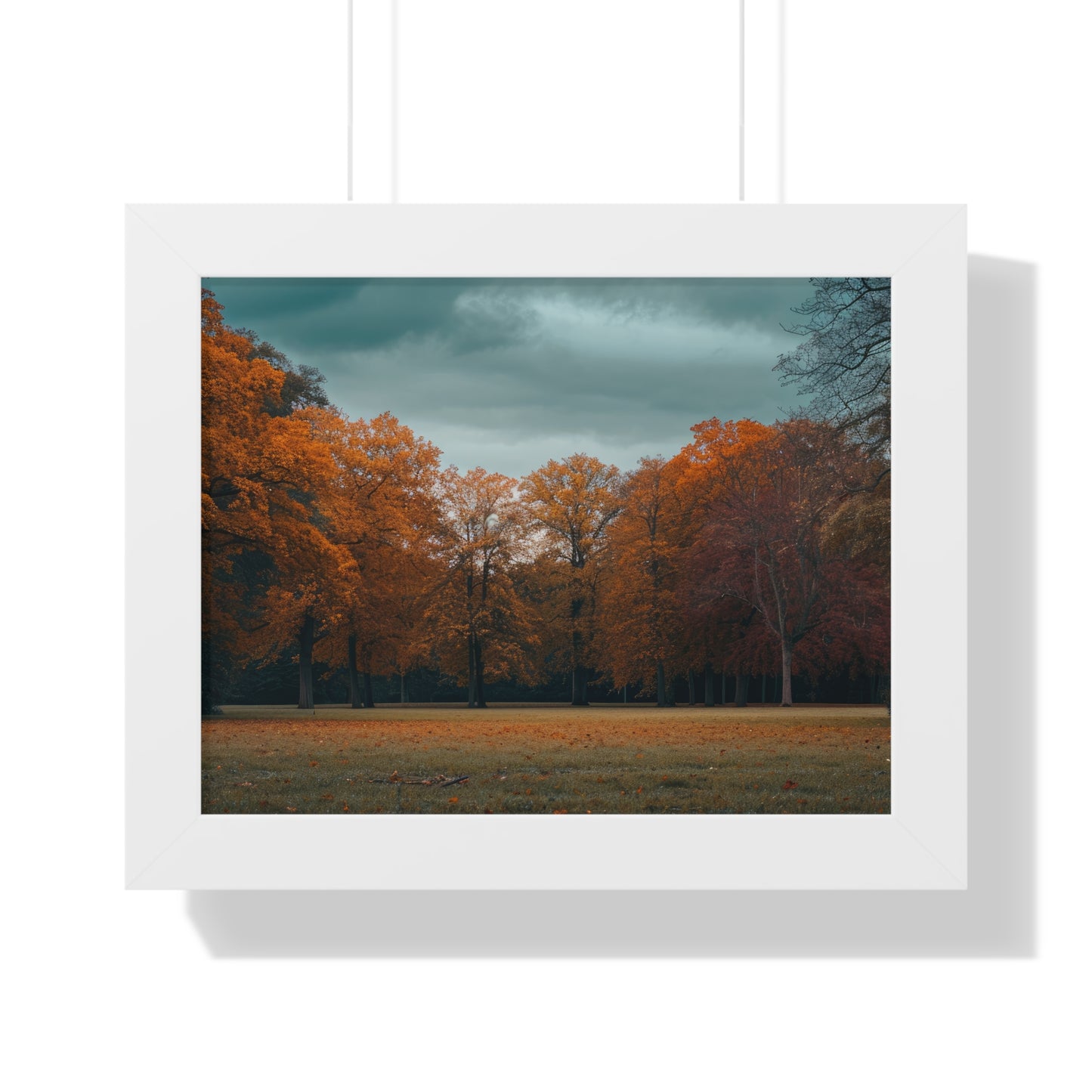 Crimson Canopy - Majestic Autumn Art Frame | Framed Horizontal Poster