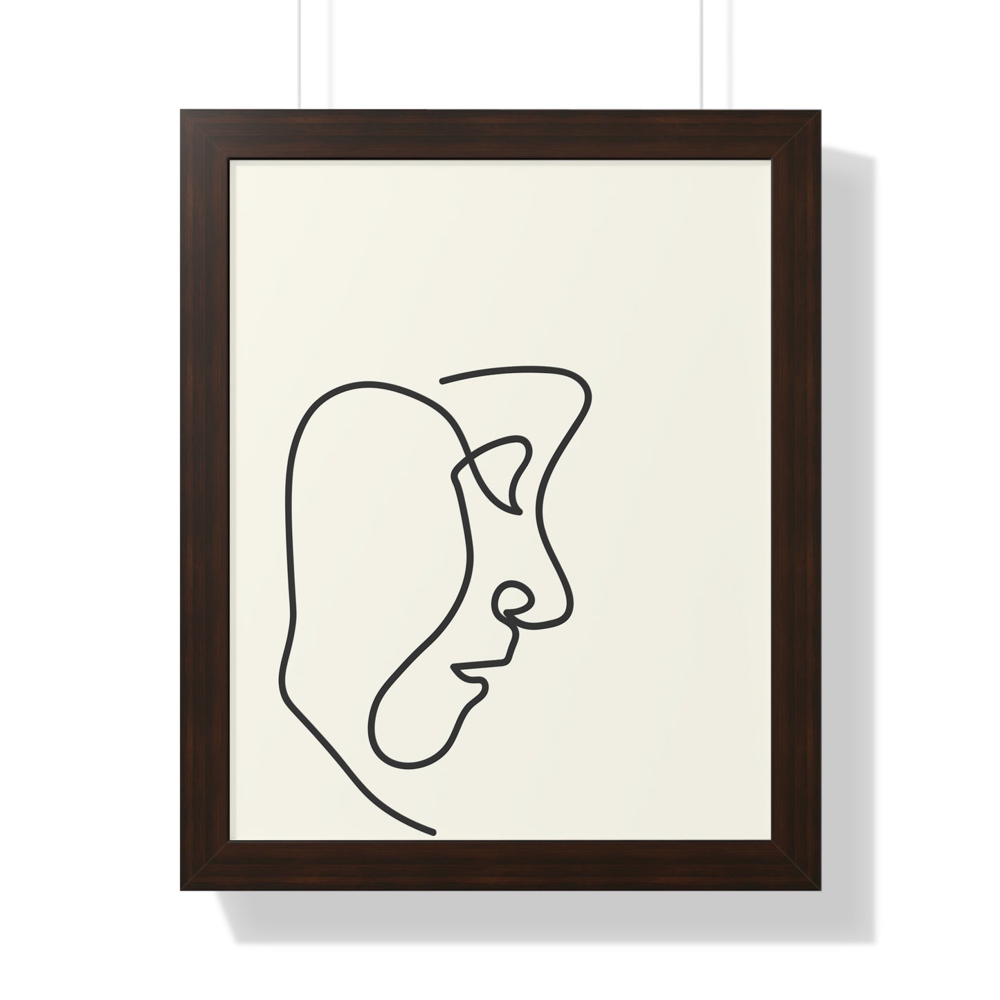 Double Line Abstract Face Art Print | Contemporary Line Art Decor | XCalibre Designs | Framed Vertical Poster