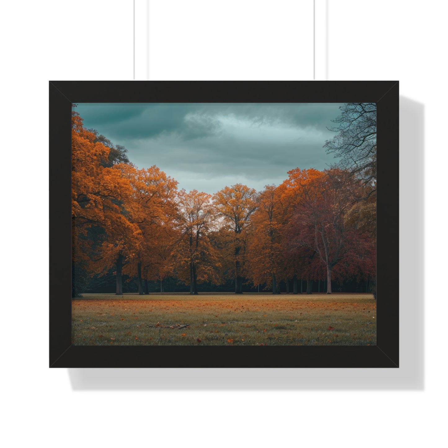 Crimson Canopy - Majestic Autumn Art Frame | Framed Horizontal Poster