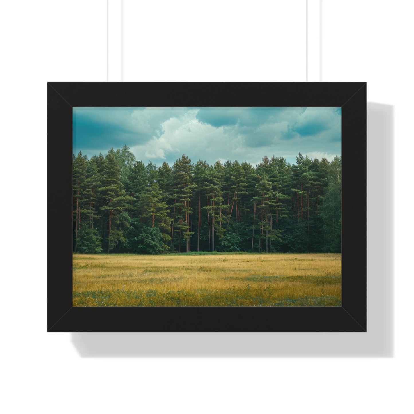 Verdant Refuge - Peaceful Meadow Art Frame | Framed Horizontal Poster