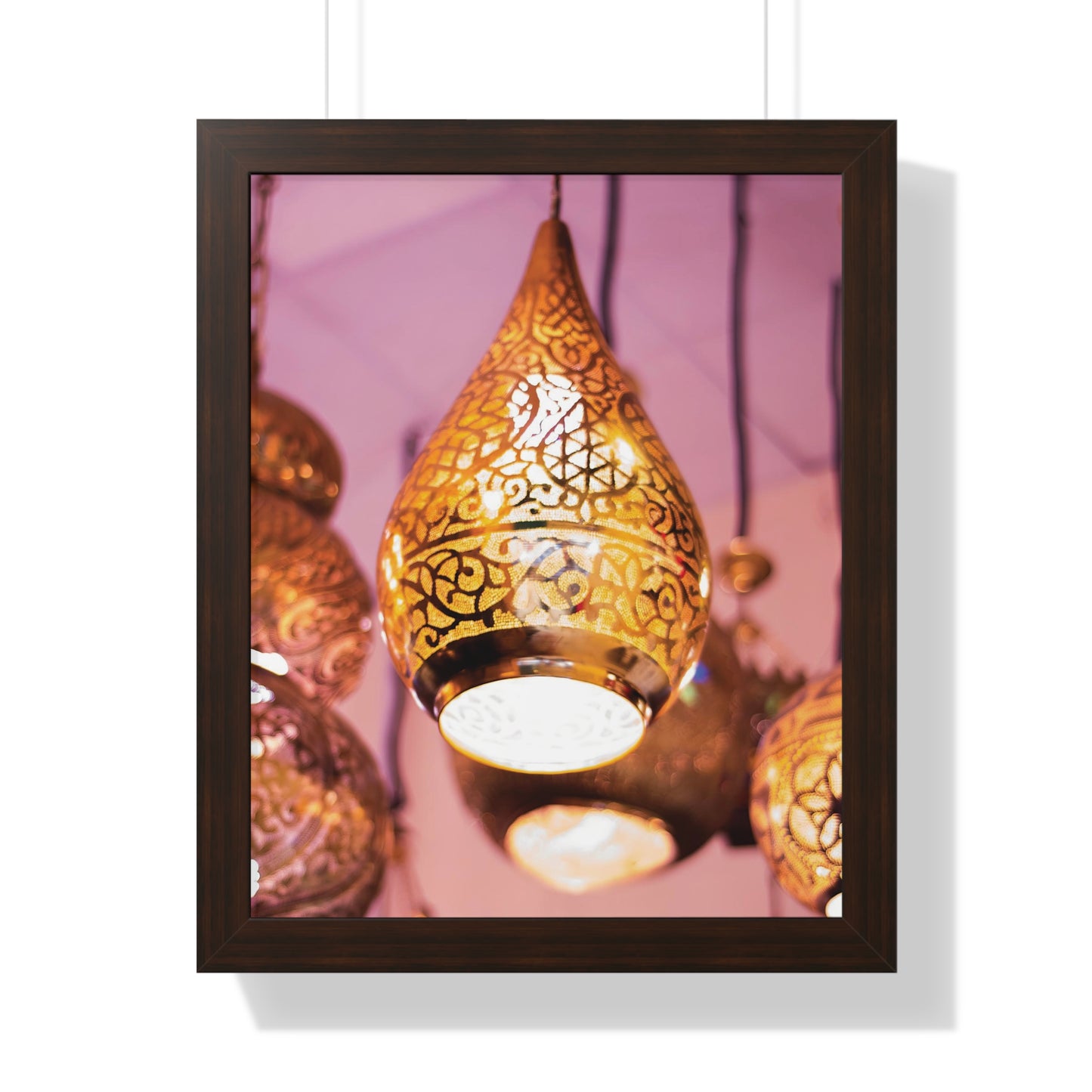 Enchanting Arabesque - Framed Oriental Lamp Art | Framed Vertical Poster