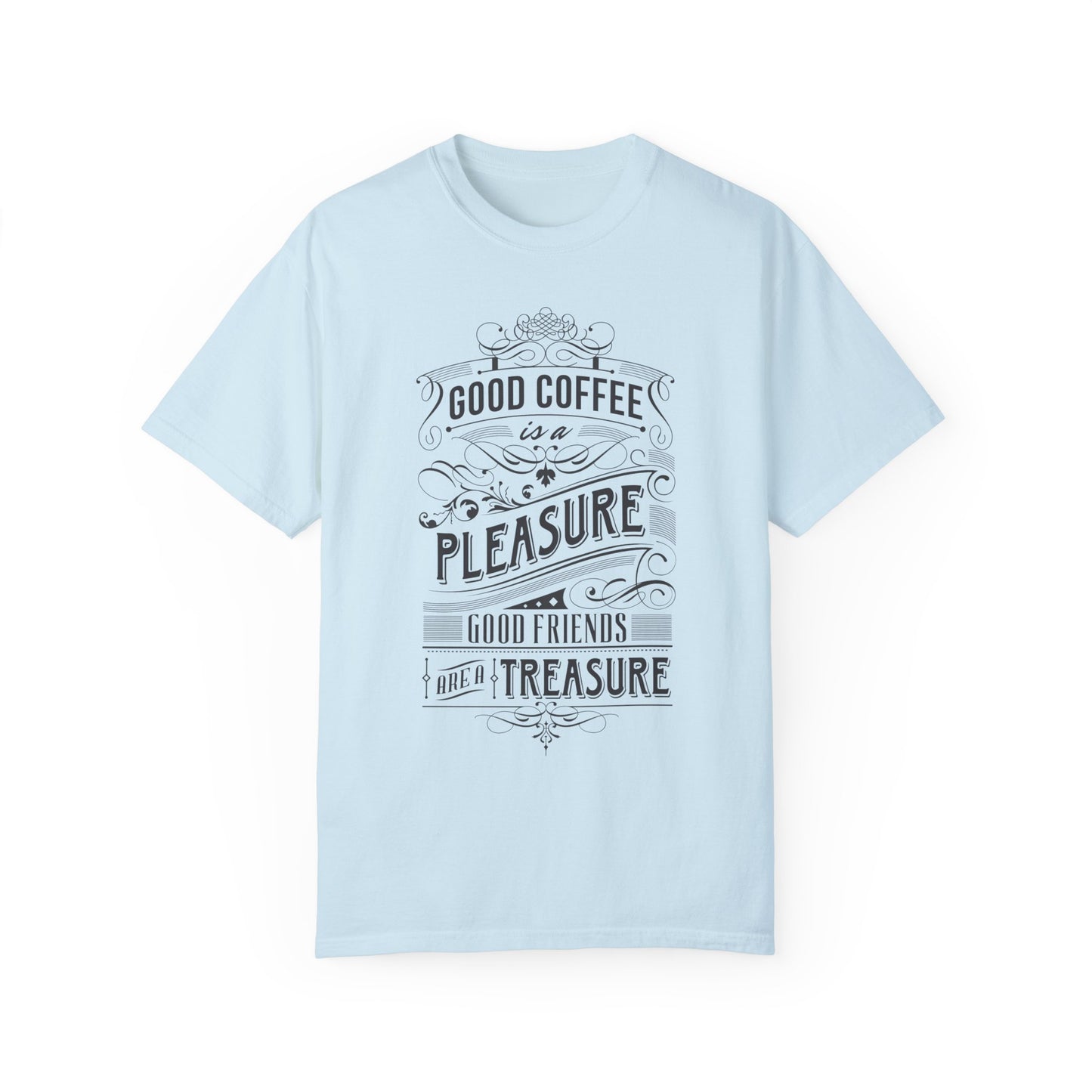 Coffee and Friendship Quote Tee | White Typographic T-Shirt | XCalibre Designs