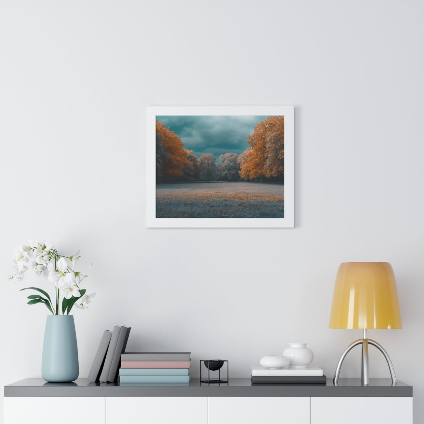 Autumn Serenity - Tranquil Park Scene Art Frame | Framed Horizontal Poster