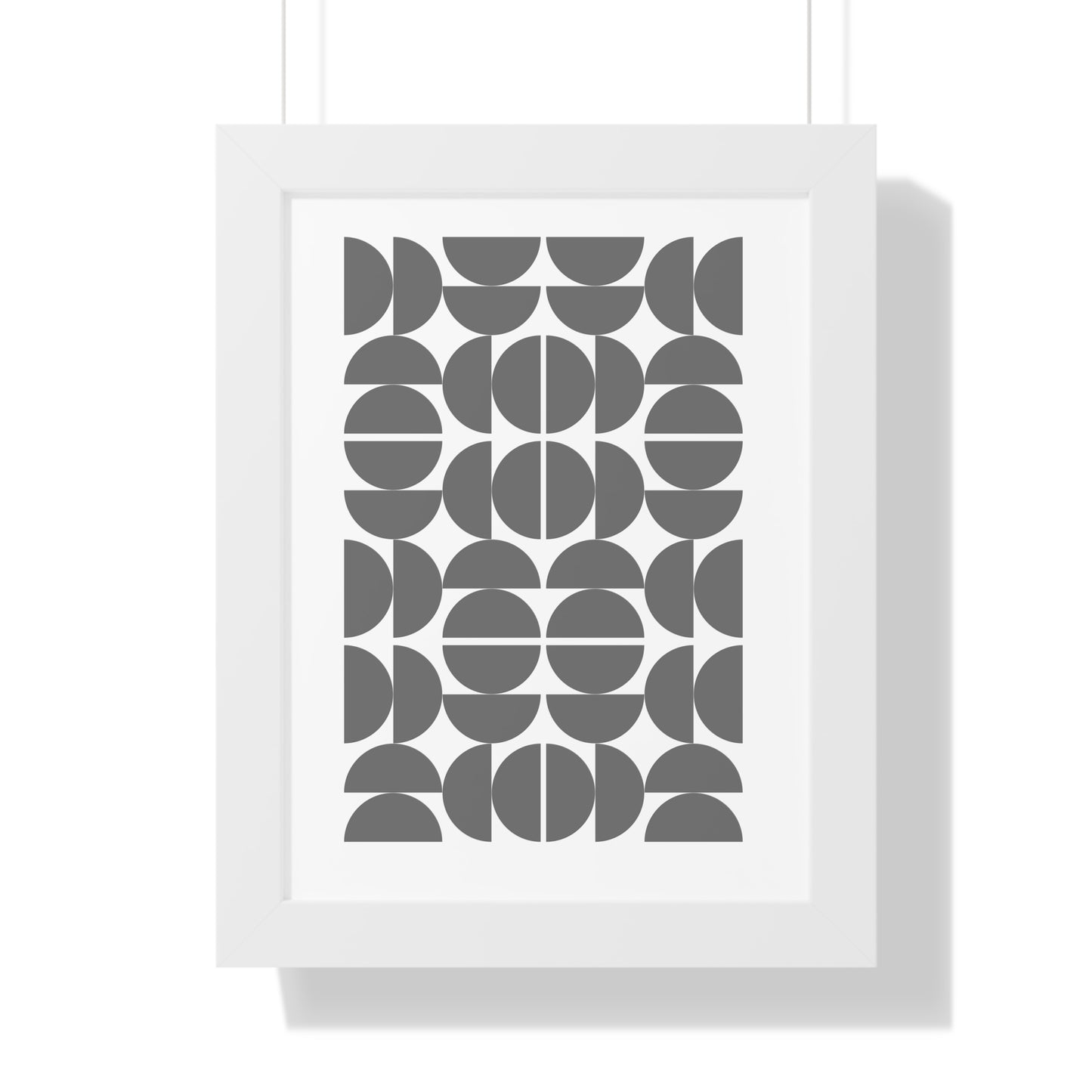 Monochrome Geometric Pattern Art Print | Contemporary Black and White Wall Art | XCalibre Designs | Framed Vertical Poster