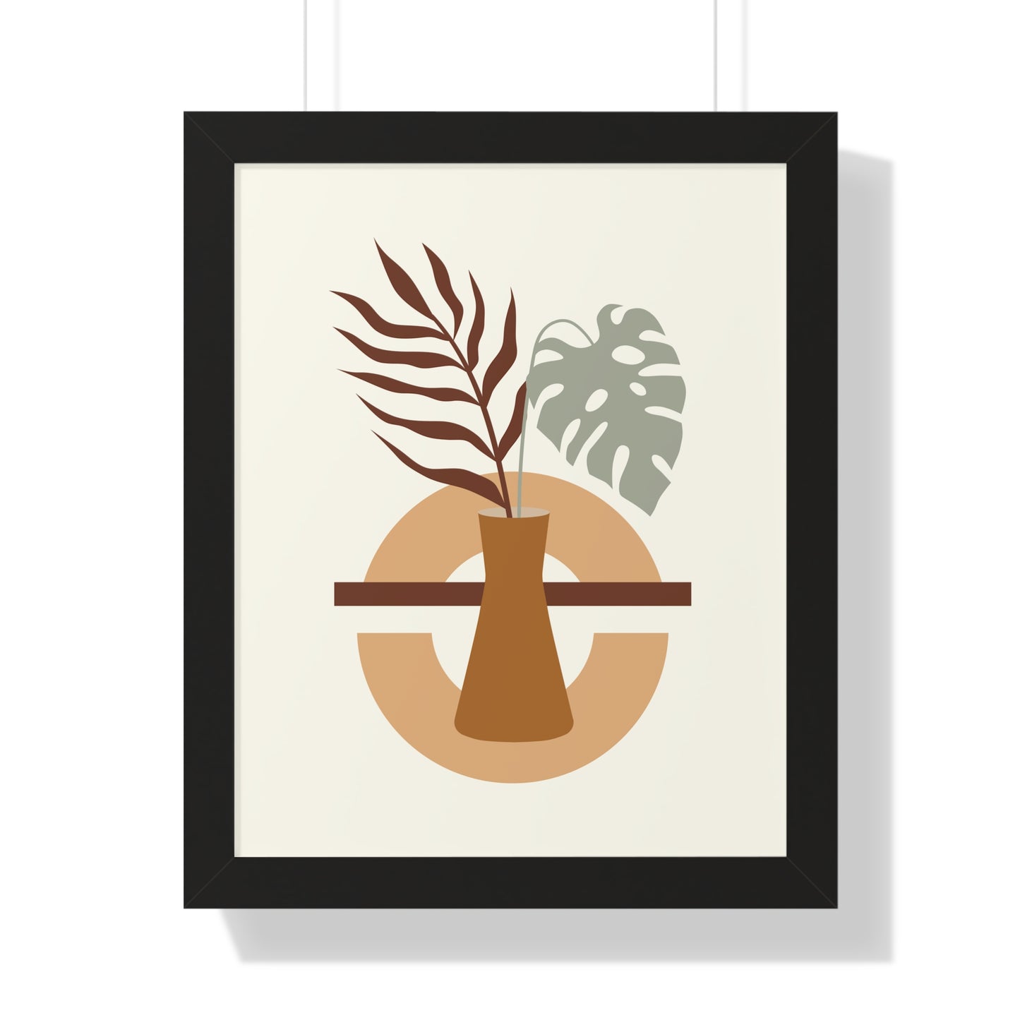 Abstract Vase and Foliage Art Print | Modern Botanical Wall Art | XCalibre Designs | Framed Vertical Poster